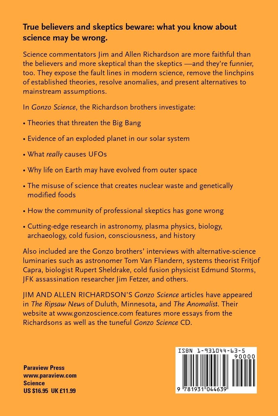 Rückseitencover Gonzo Science