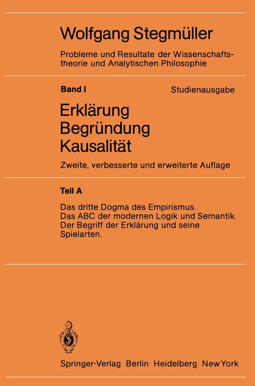 Vorderes Coverbild Das dritte Dogma des Empirismus Das ABC der modernen Logik und Semantik Der Begriff der Erklärung und seine Spielarten