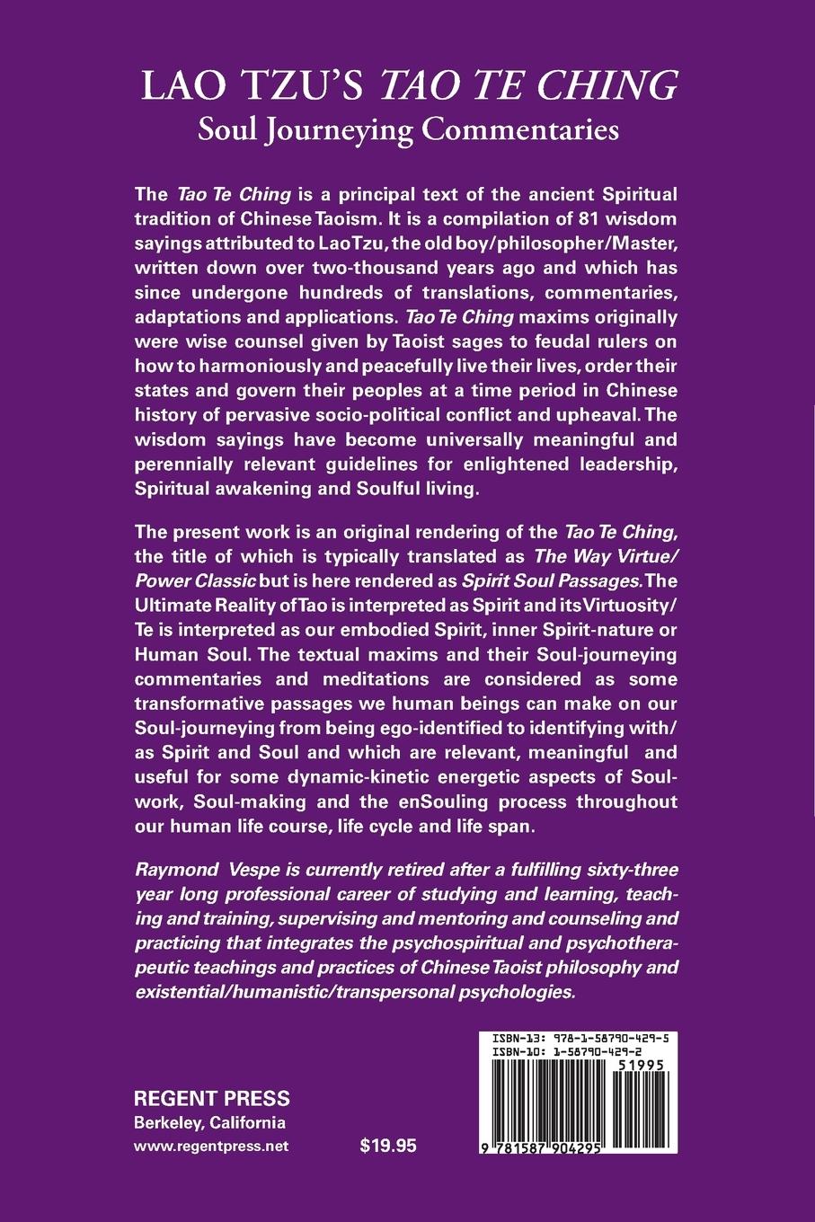 Rückseitencover LAO TZU'S TAO TE CHING