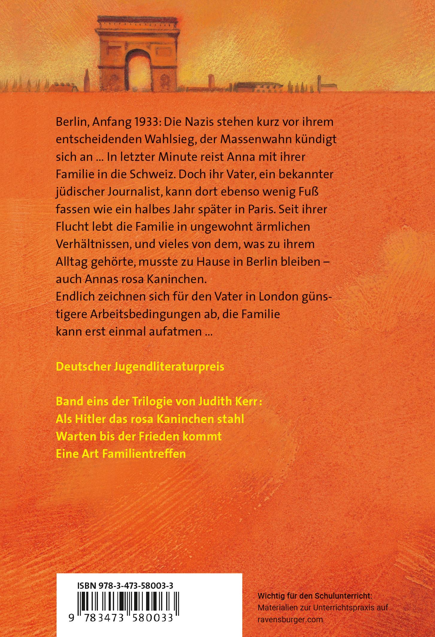 Rückseitencover Als Hitler das rosa Kaninchen stahl