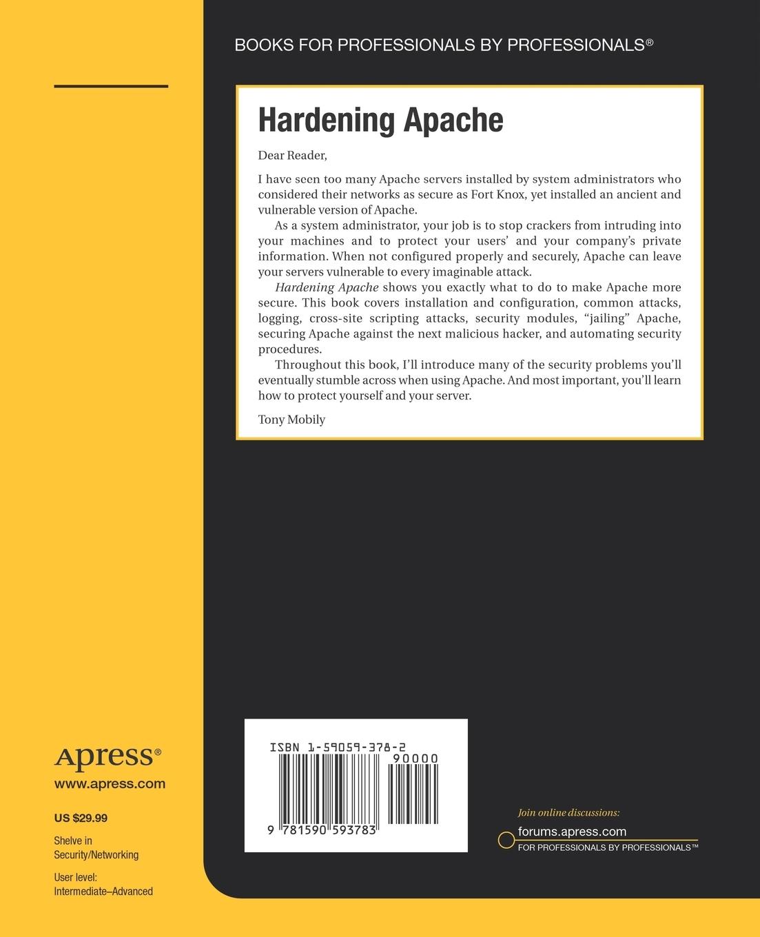 Rückseitencover Hardening Apache
