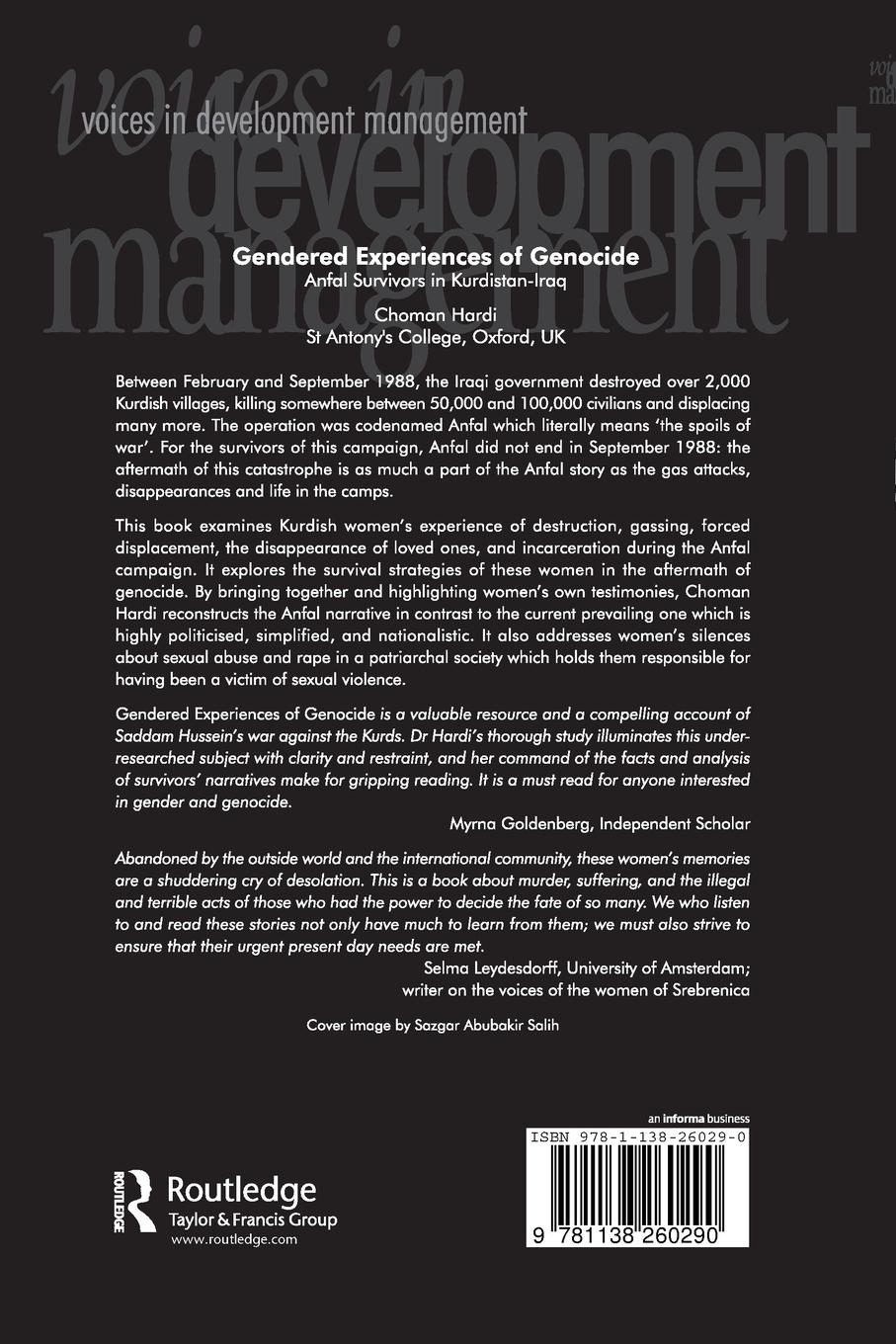 Rückseitencover Gendered Experiences of Genocide