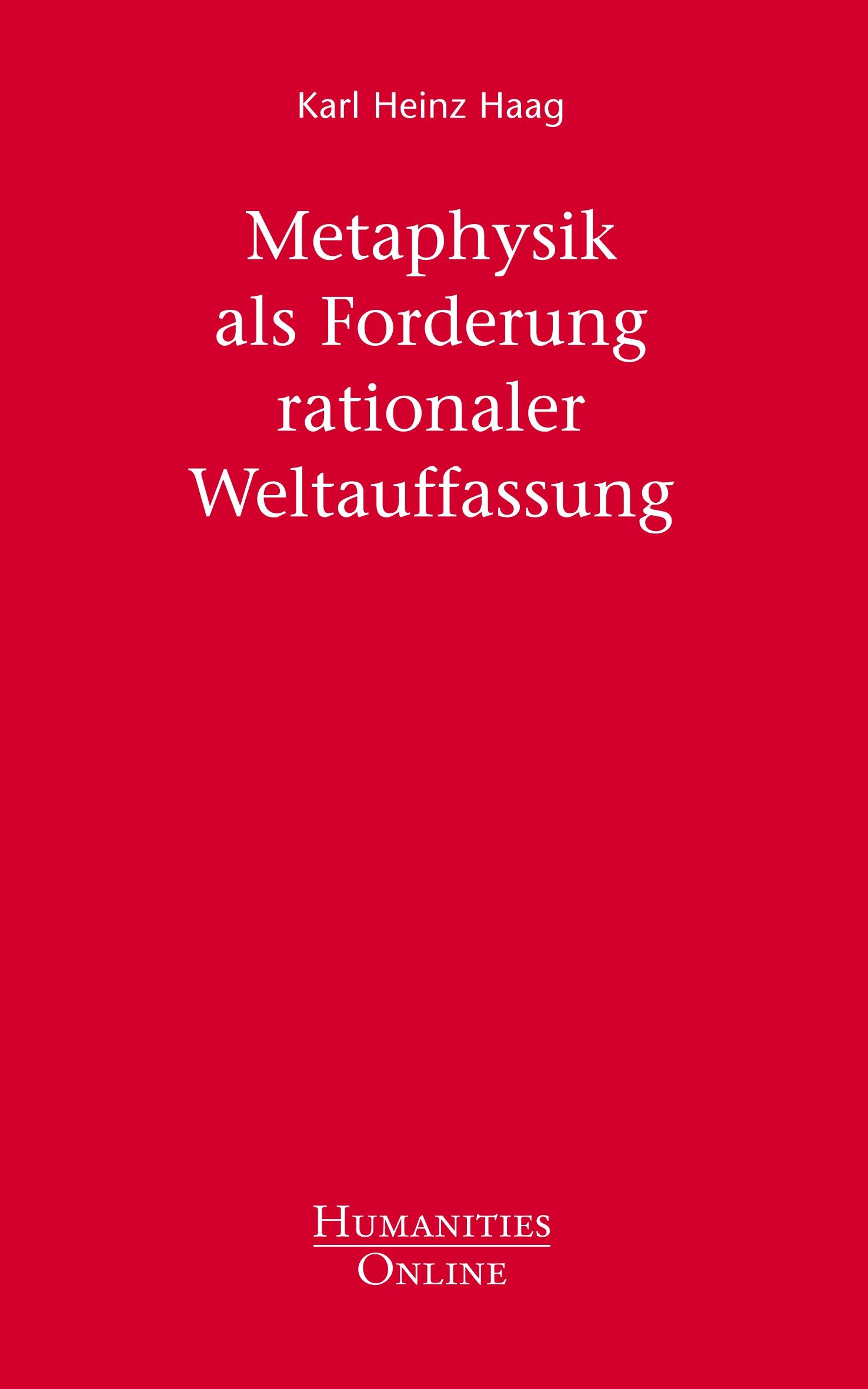 Vorderes Coverbild Metaphysik als Forderung rationaler Weltauffassung