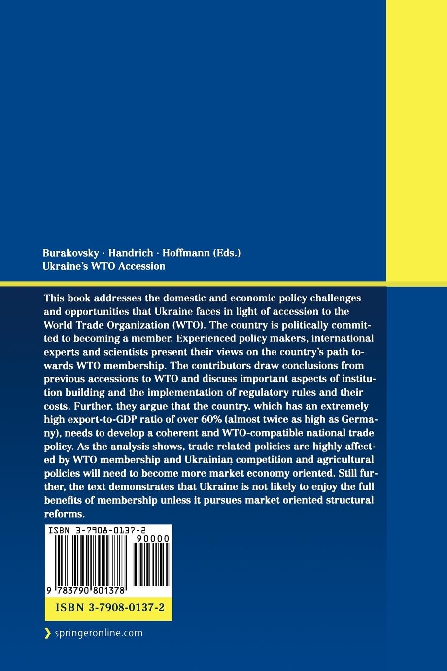 Rückseitencover Ukraine's WTO Accession