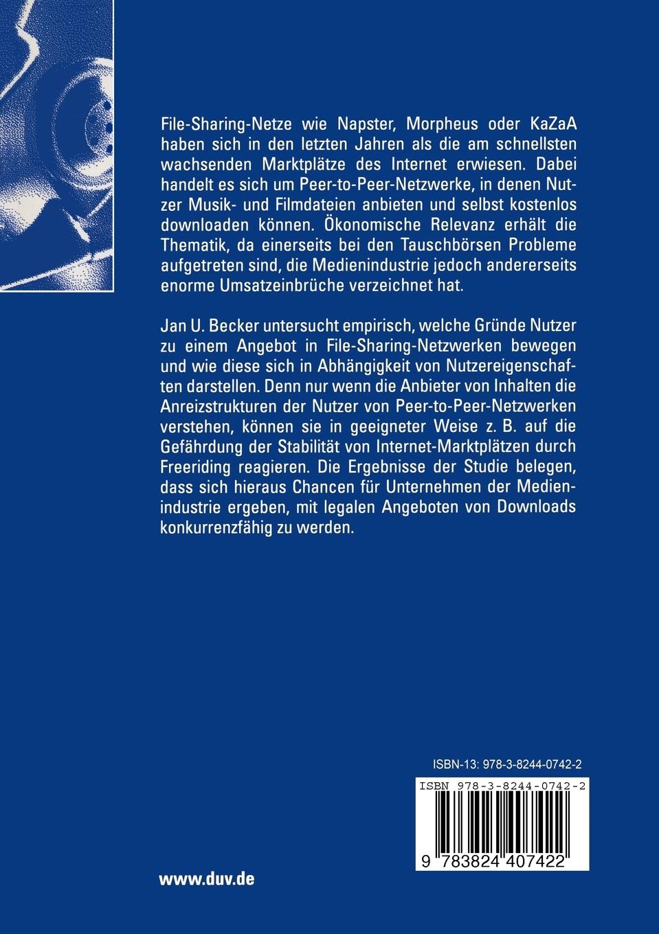 Rückseitencover File Sharing in Peer-to-Peer-Netzwerken