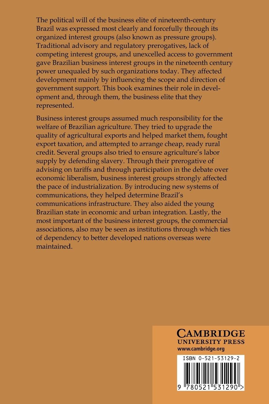 Rückseitencover Business Interest Groups in Nineteenth-Century Brazil
