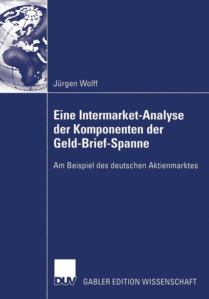 Vorderes Coverbild Eine Intermarket-Analyse der Komponenten der Geld-Brief-Spanne