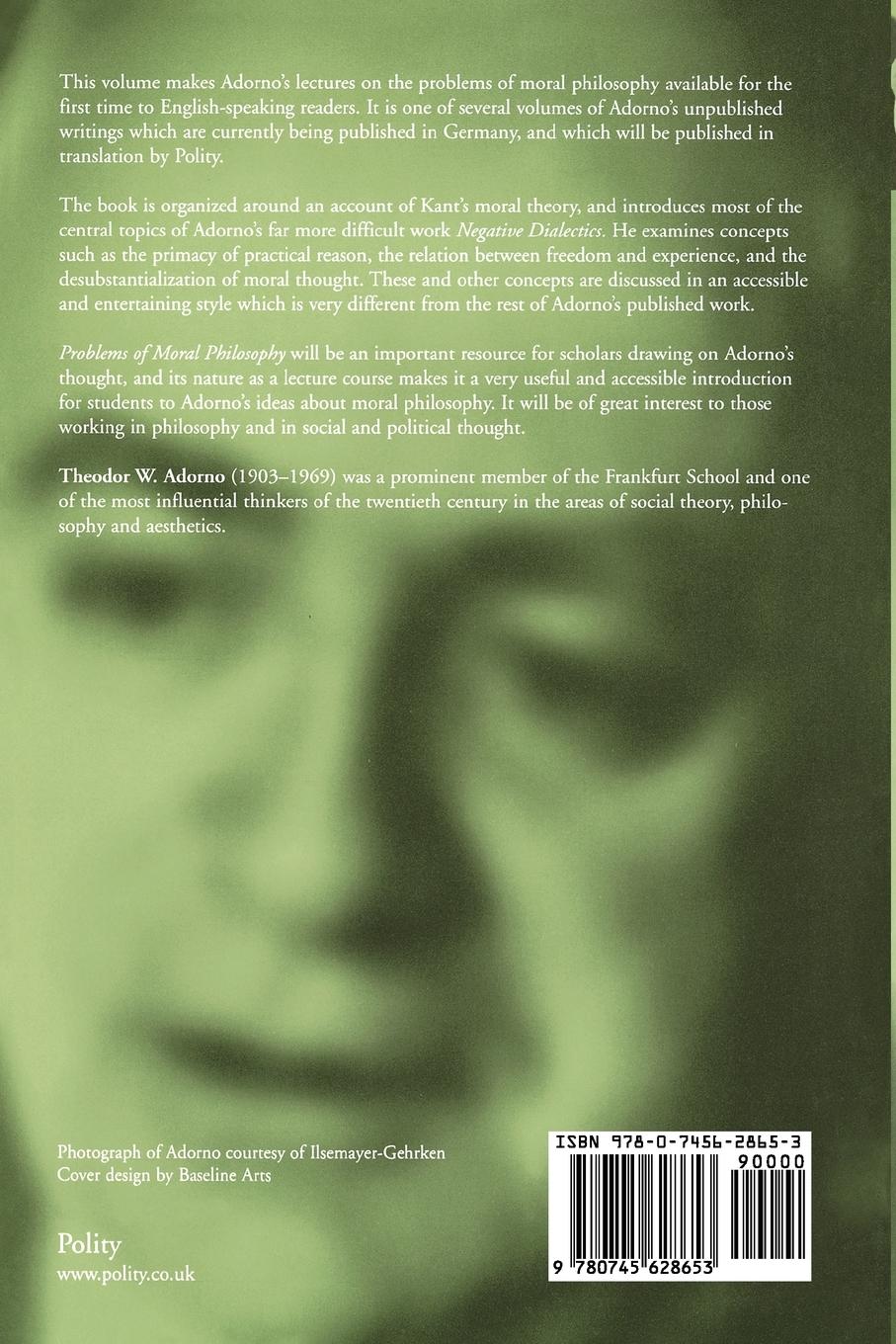 Rückseitencover Problems of Moral Philosophy