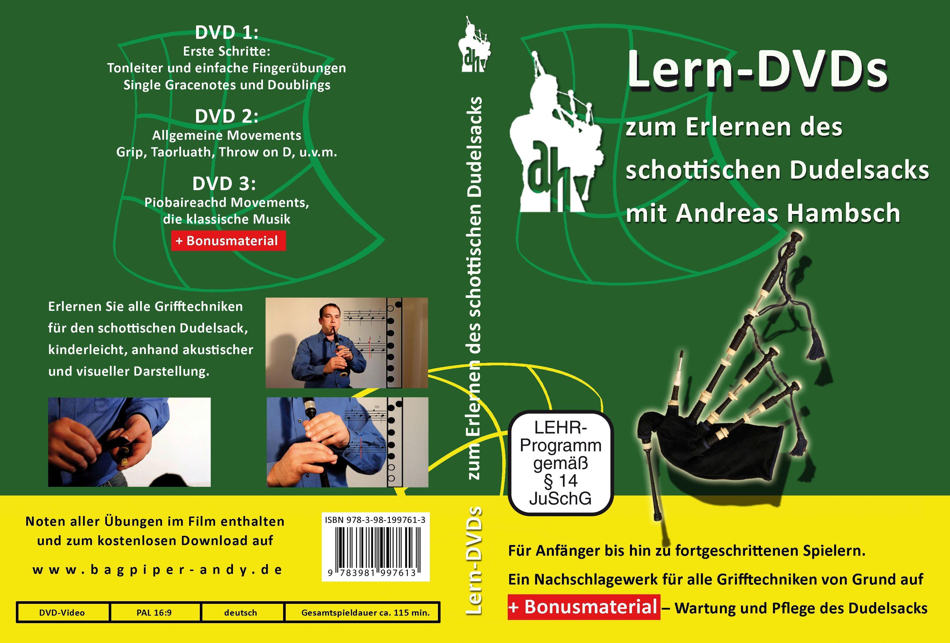 Vorderes Coverbild Dudelsack Lern DVDs - Griffweise und Fingertechnik