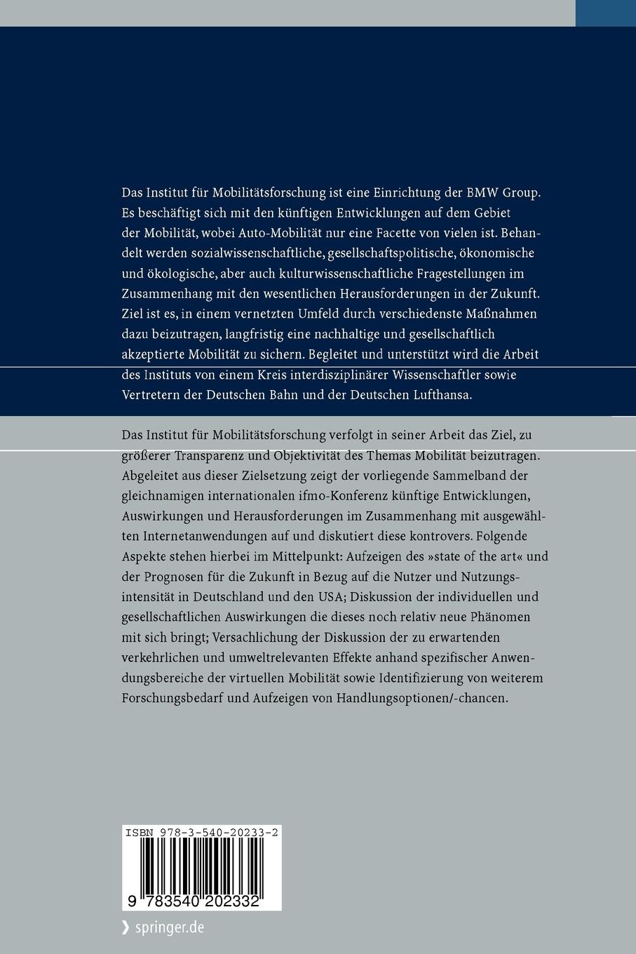 Rückseitencover Auswirkungen der virtuellen Mobilität