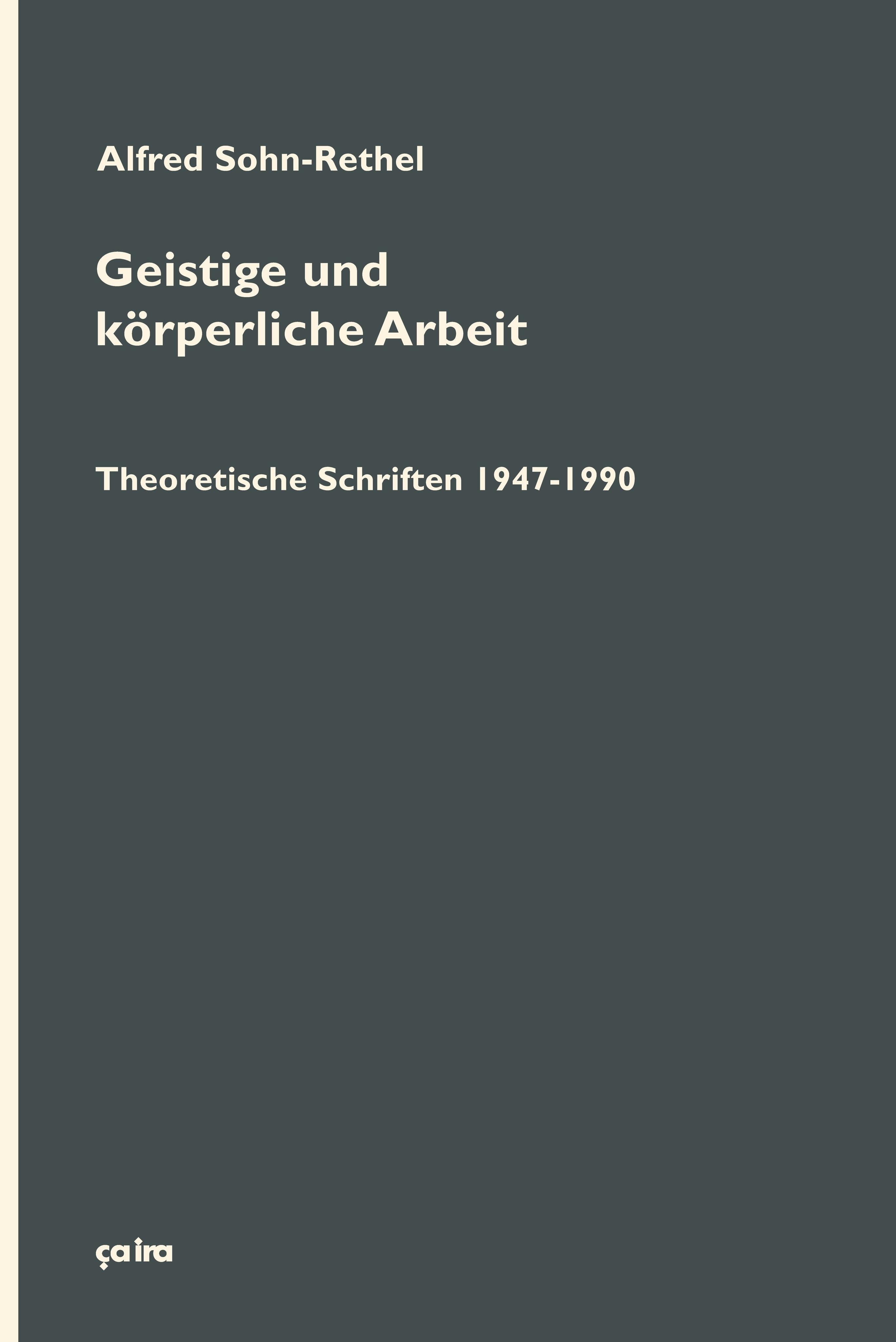 Vorderes Coverbild Geistige und körperliche Arbeit (2 Bd.)