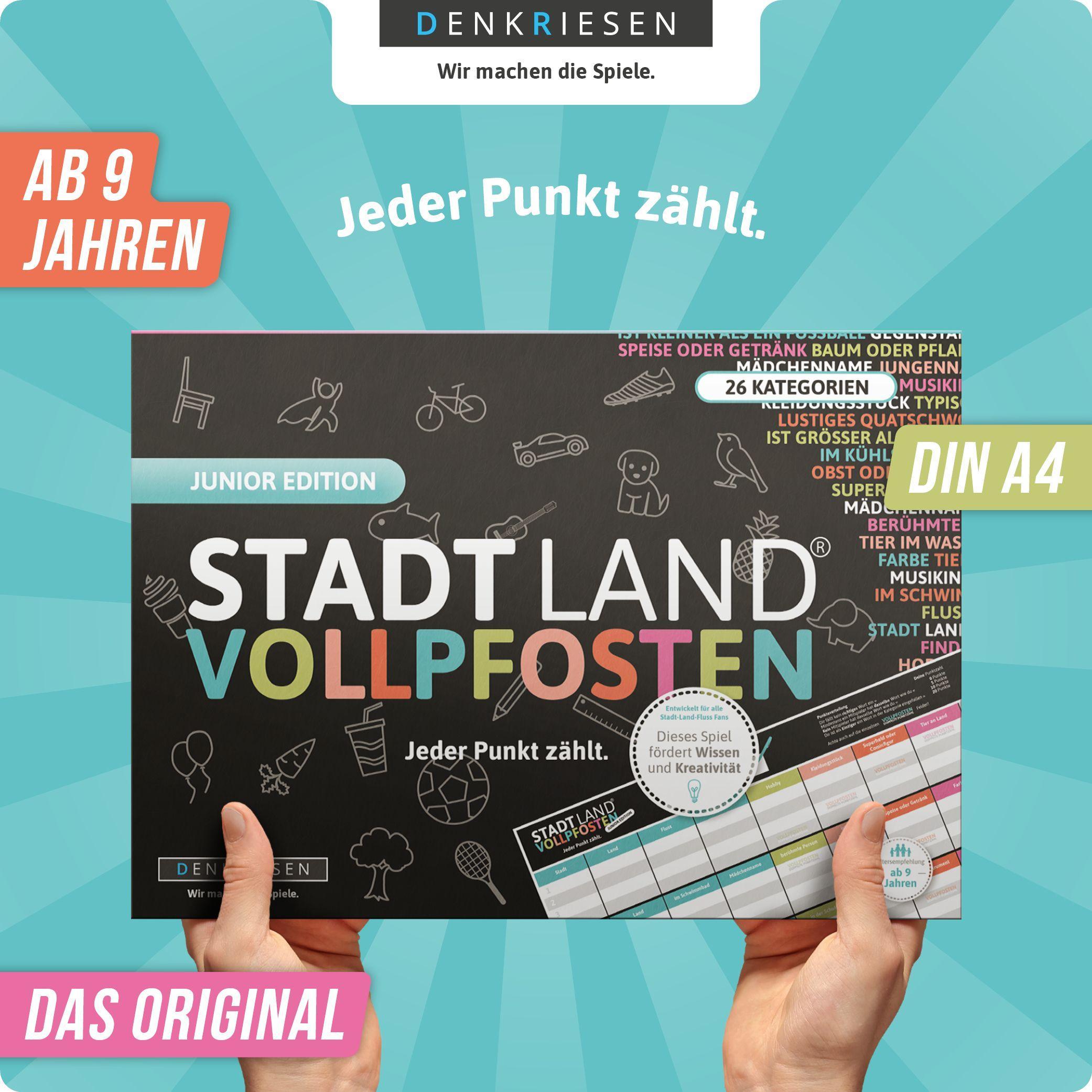 Beispielinhalt (Bild) STADT LAND VOLLPFOSTEN® - JUNIOR EDITION - Für Kinder und Jugendliche