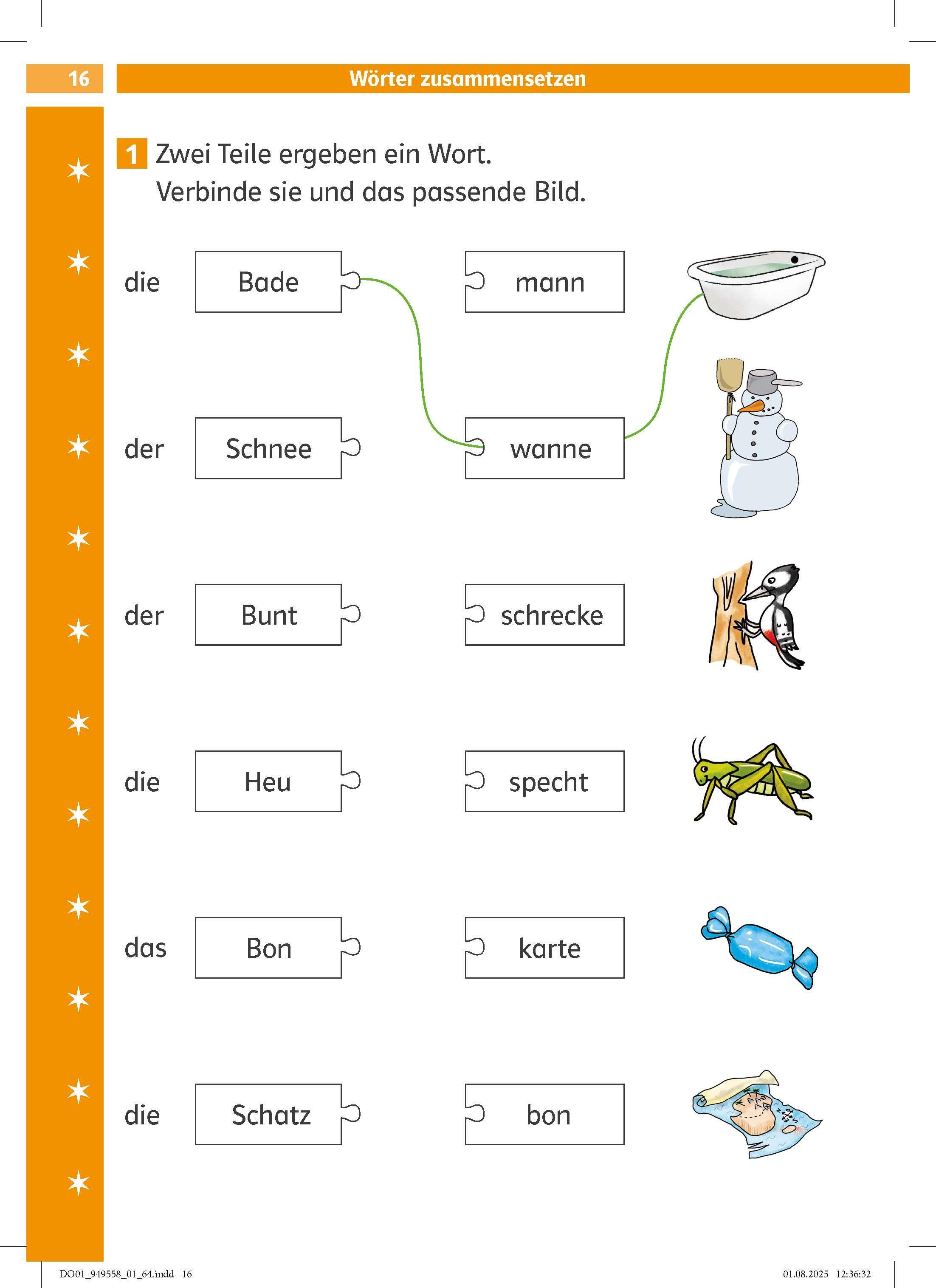 Beispielinhalt (Bild) Die Deutsch-Helden Flüssig lesen und verstehen 1. Klasse