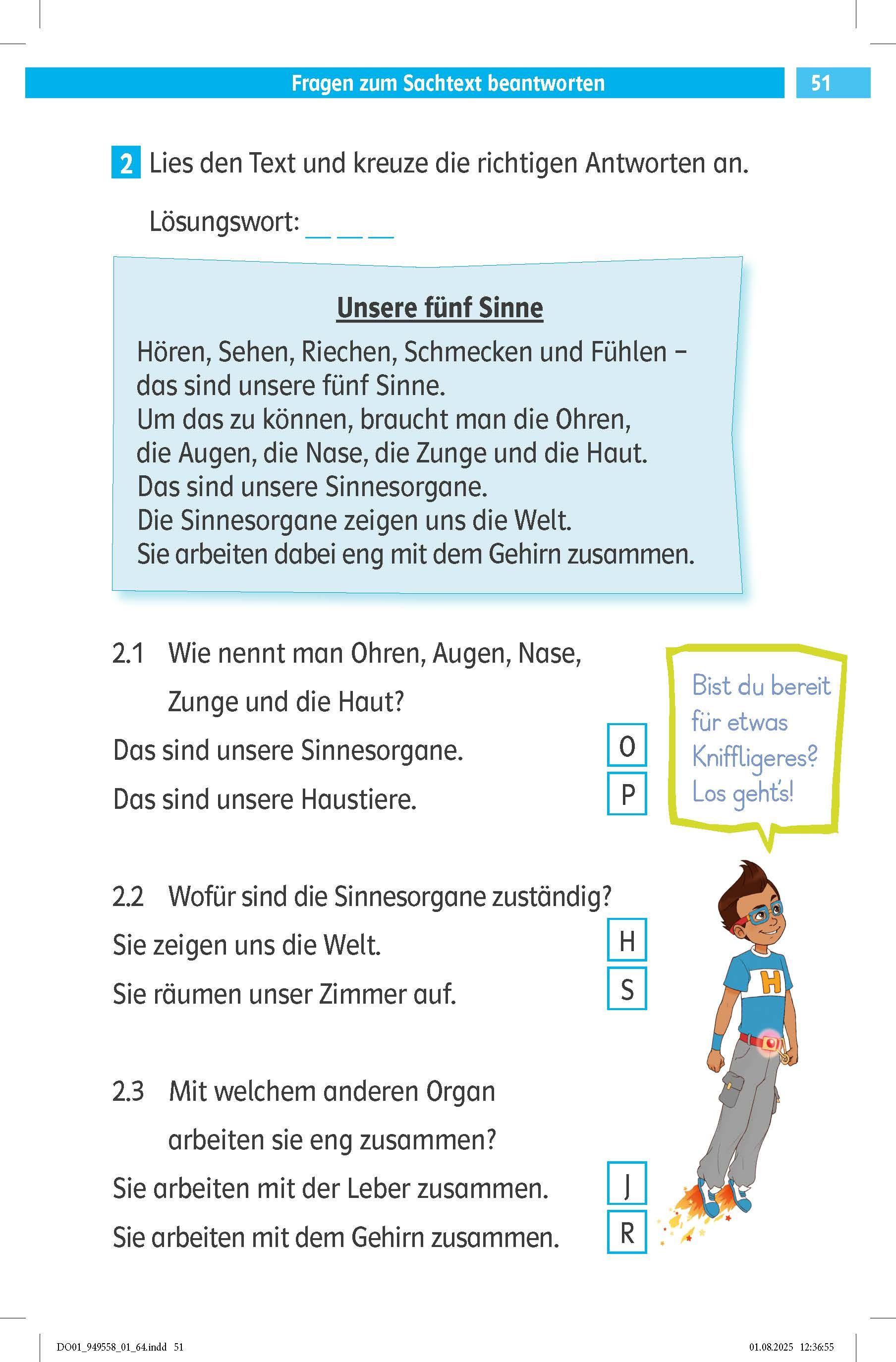 Beispielinhalt (Bild) Die Deutsch-Helden Flüssig lesen und verstehen 1. Klasse