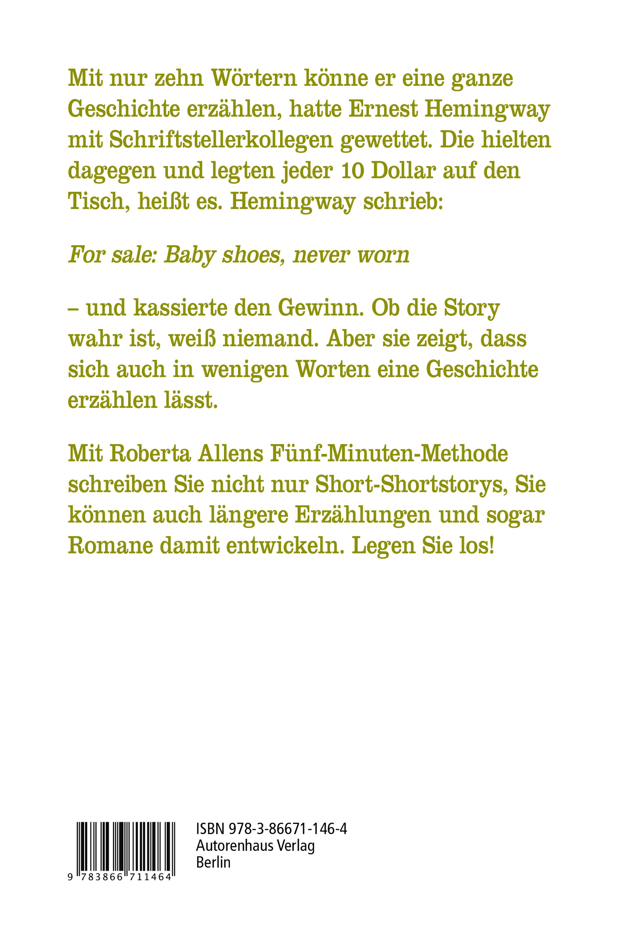 Rückseitencover Short-Shortstorys schreiben - Kürzestgeschichten schreiben