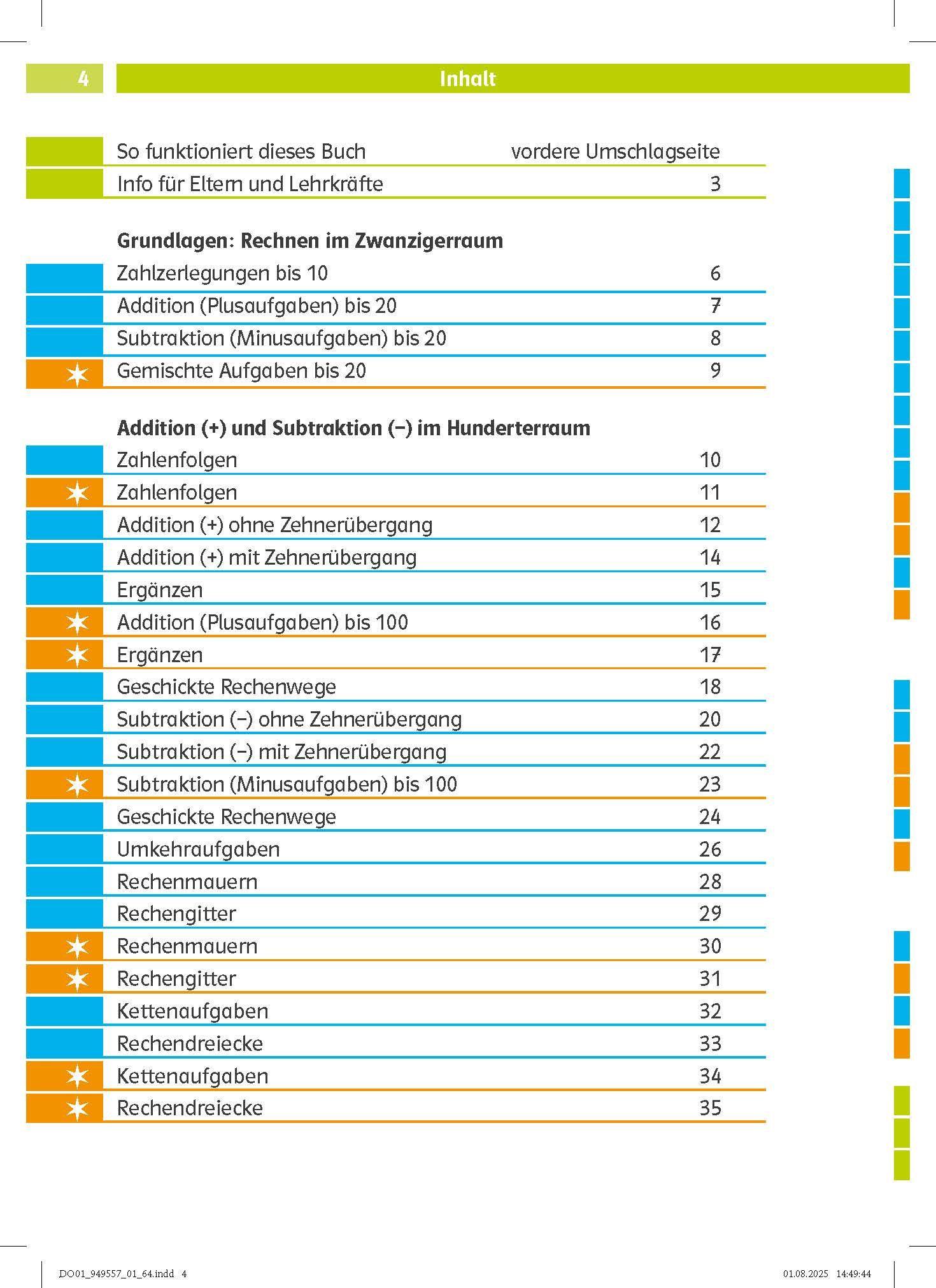 Beispielinhalt (Bild) Klett Die Mathe-Helden Kopfrechnen 2. Klasse. Mathematik in der Grundschule