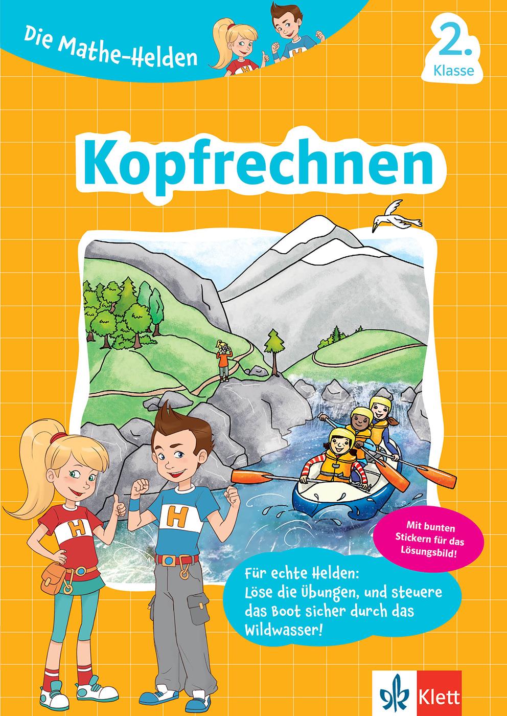 Vorderes Coverbild Klett Die Mathe-Helden Kopfrechnen 2. Klasse. Mathematik in der Grundschule
