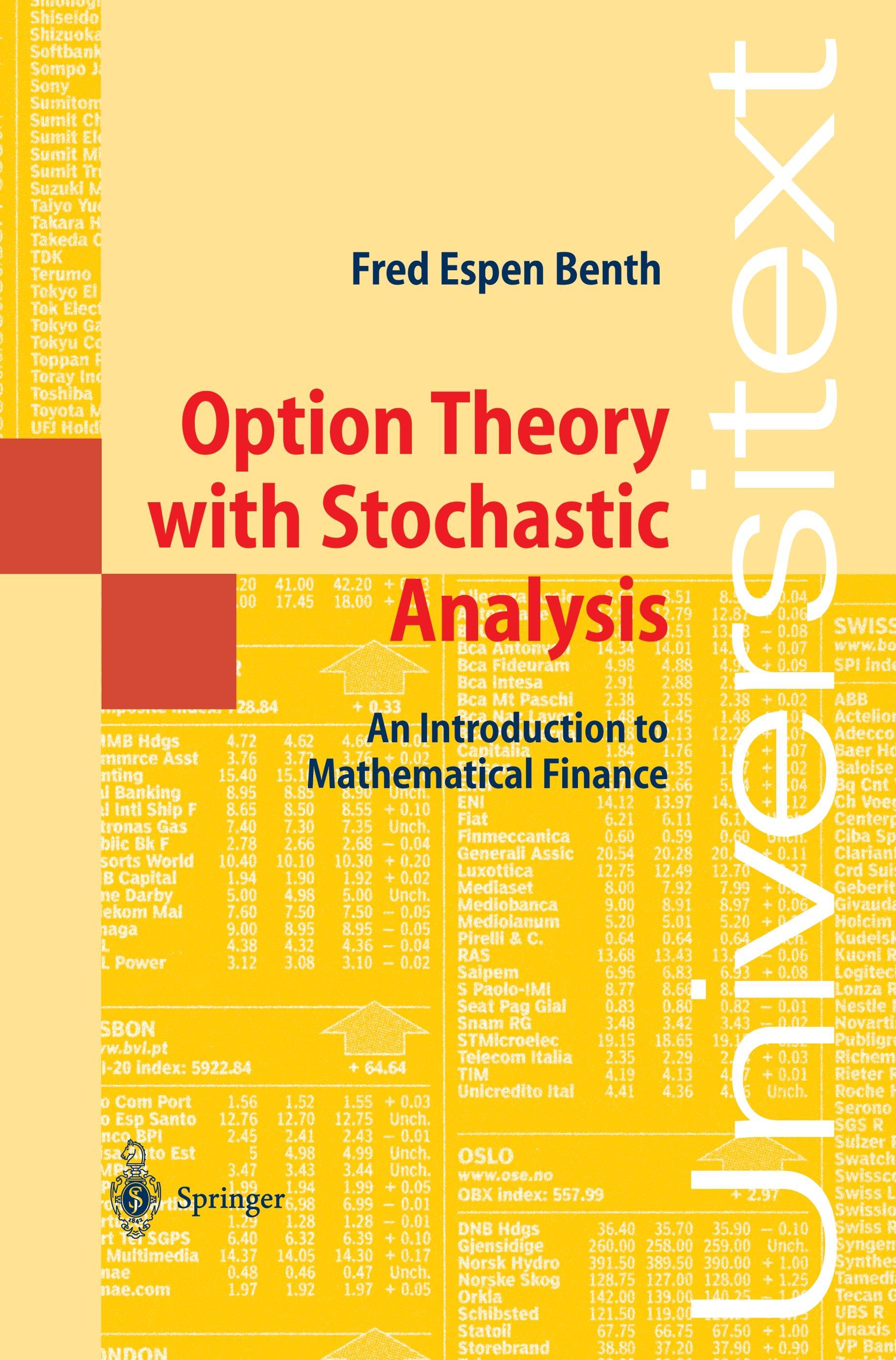 Vorderes Coverbild Option Theory with Stochastic Analysis
