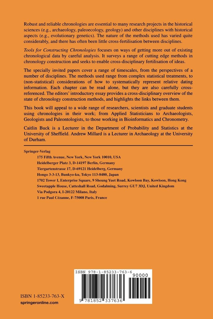 Rückseitencover Tools for Constructing Chronologies
