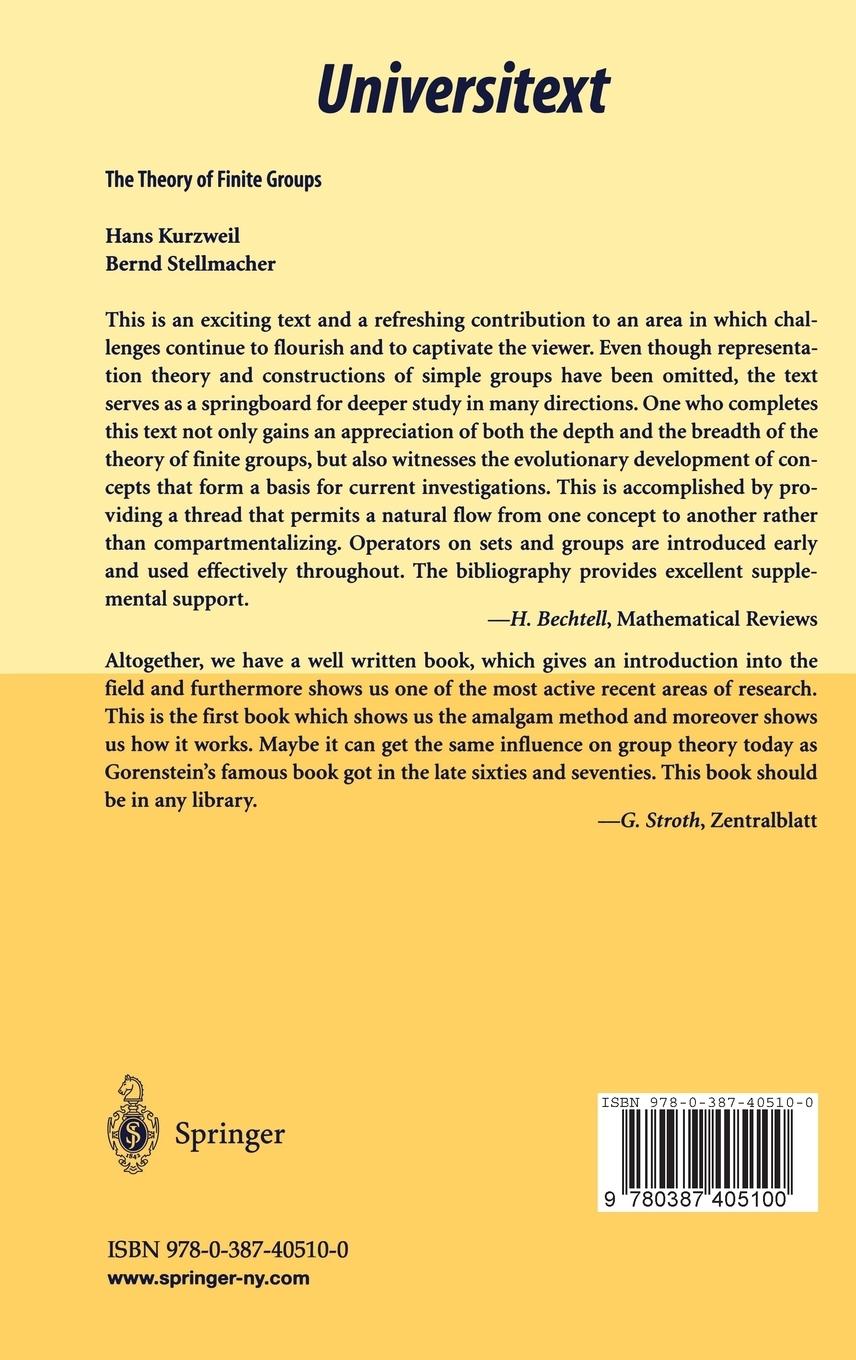 Rückseitencover The Theory of Finite Groups