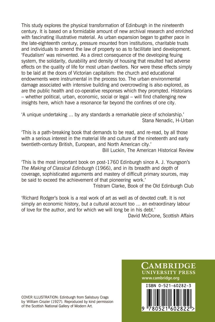 Rückseitencover The Transformation of Edinburgh