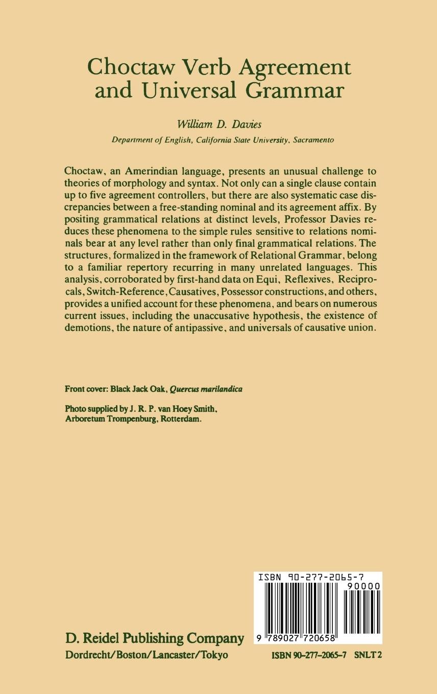 Rückseitencover Choctaw Verb Agreement and Universal Grammar