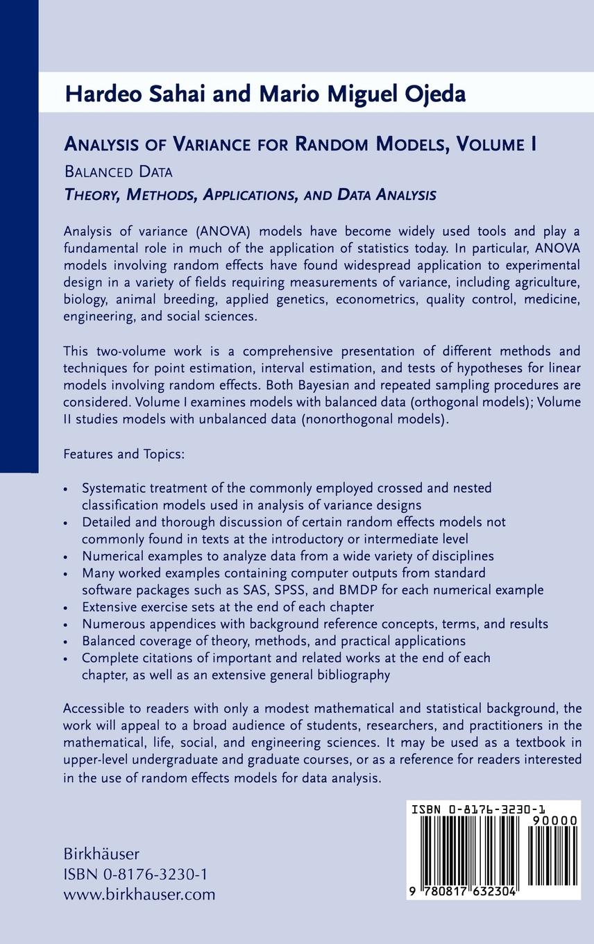Rückseitencover Analysis of Variance for Random Models