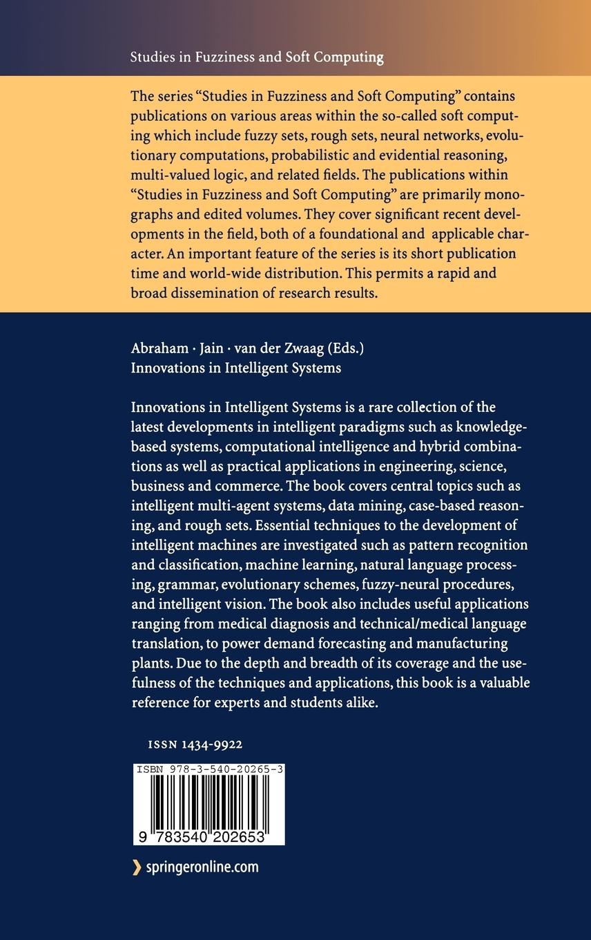 Rückseitencover Innovations in Intelligent Systems