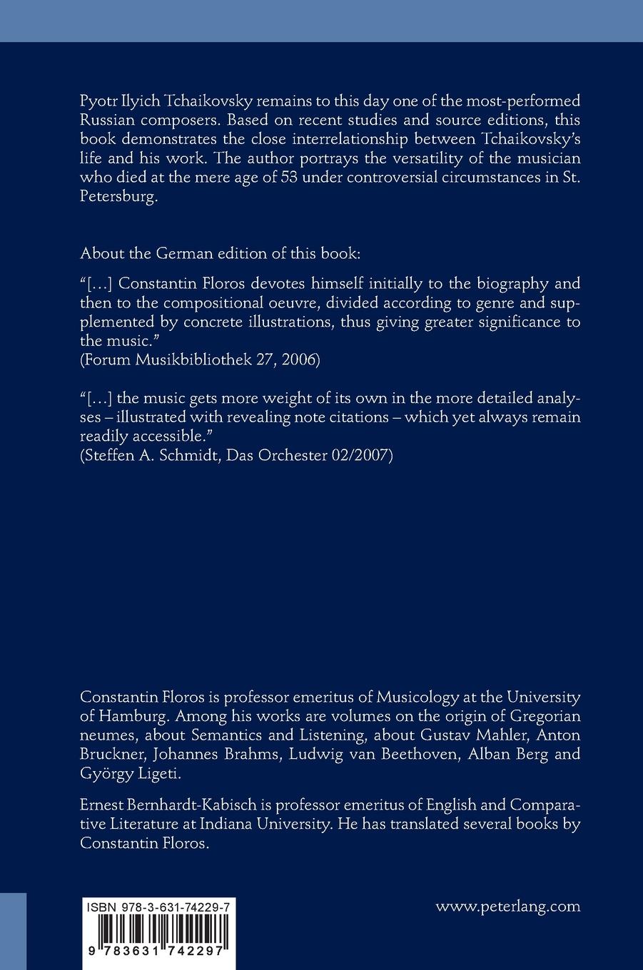Rückseitencover Pyotr Ilyich Tchaikovsky