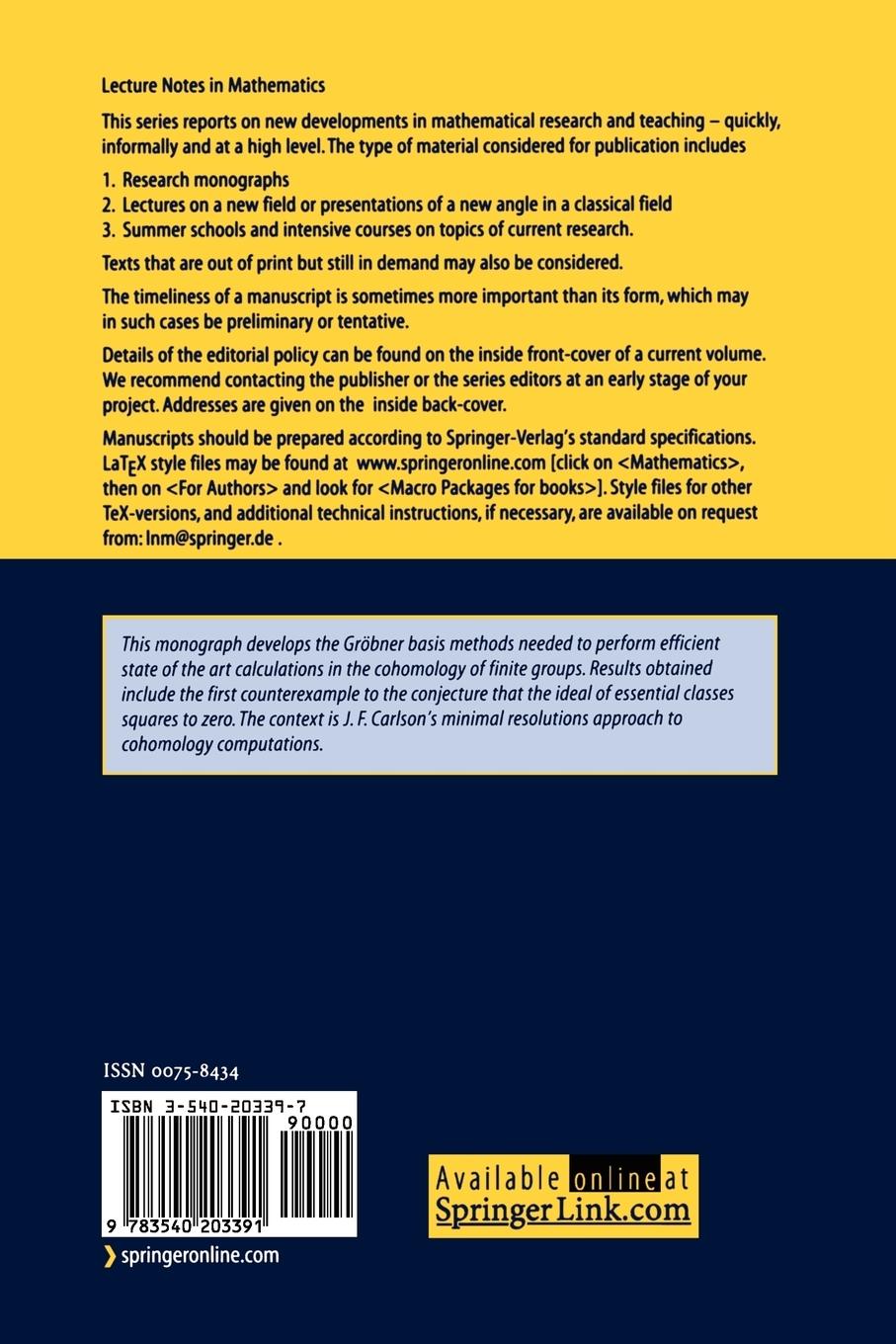 Rückseitencover Gröbner Bases and the Computation of Group Cohomology