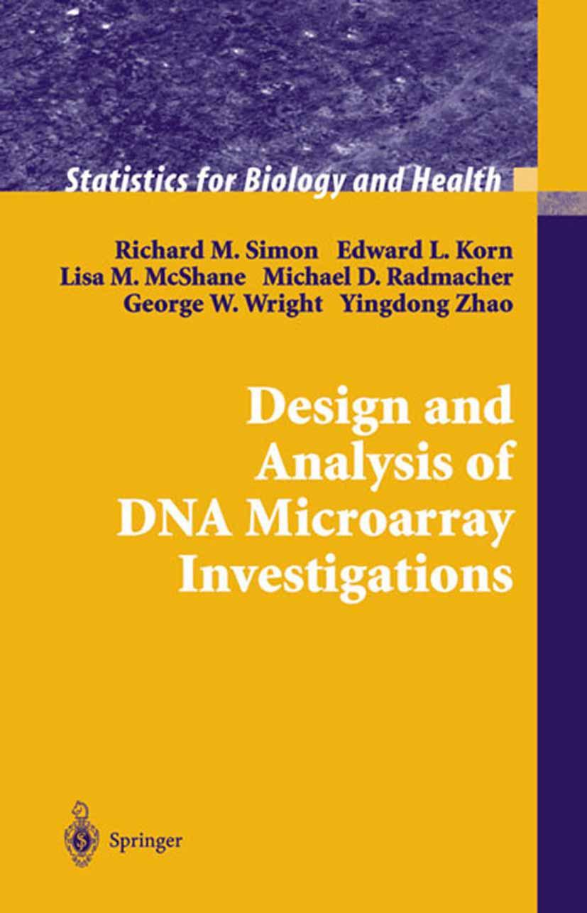 Vorderes Coverbild Design and Analysis of DNA Microarray Investigations