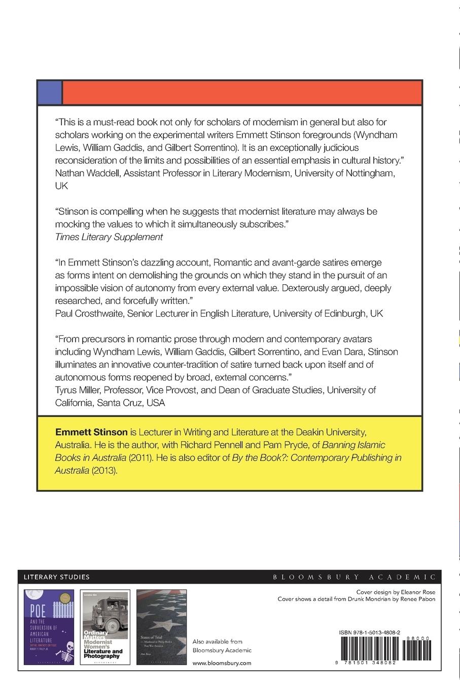 Rückseitencover Satirizing Modernism