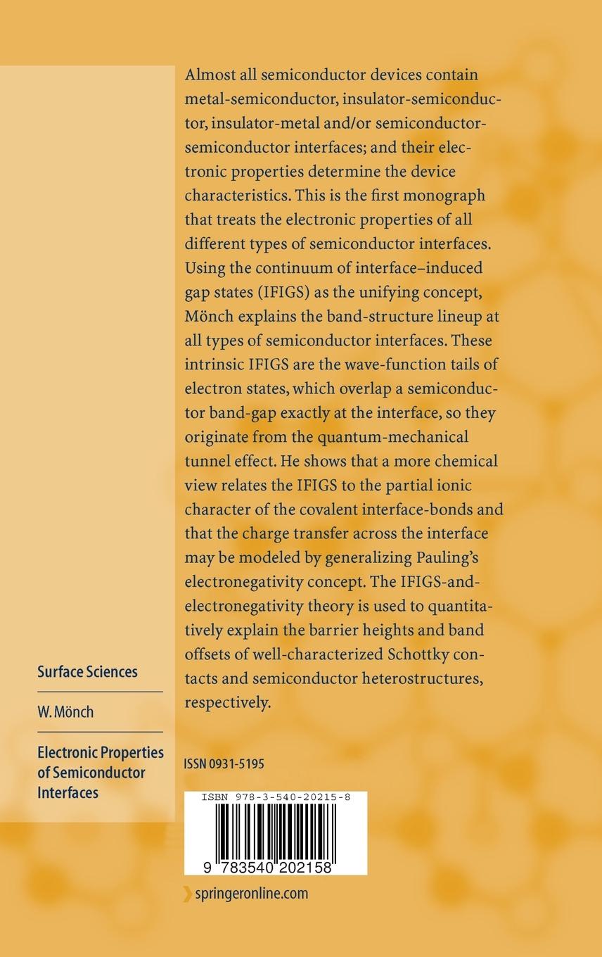 Rückseitencover Electronic Properties of Semiconductor Interfaces