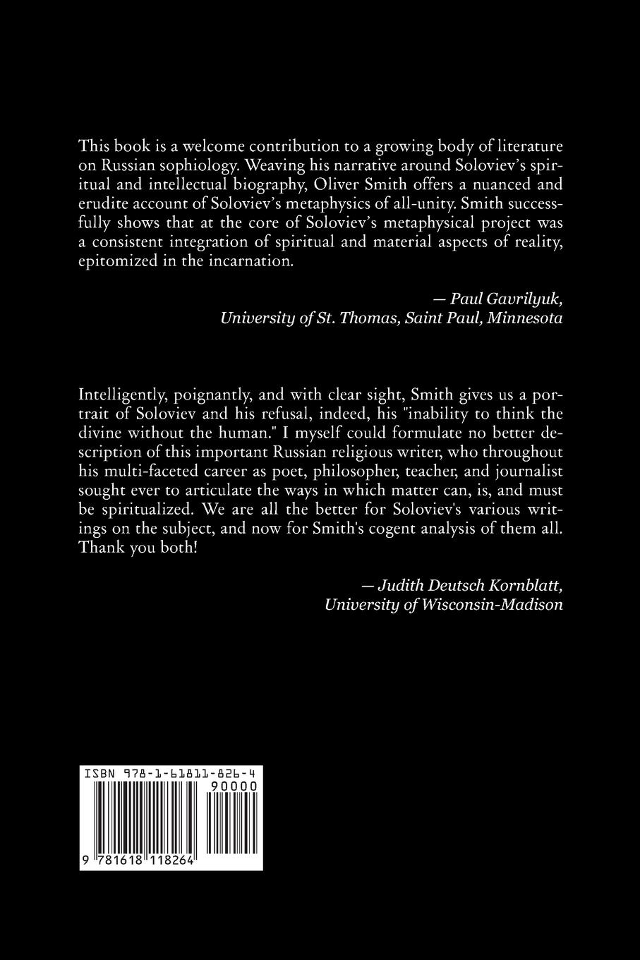 Rückseitencover Vladimir Soloviev and the Spiritualization of Matter