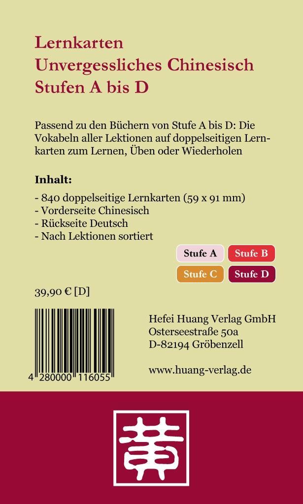 Beispielinhalt (Bild) Lernkarten Unvergessliches Chinesisch