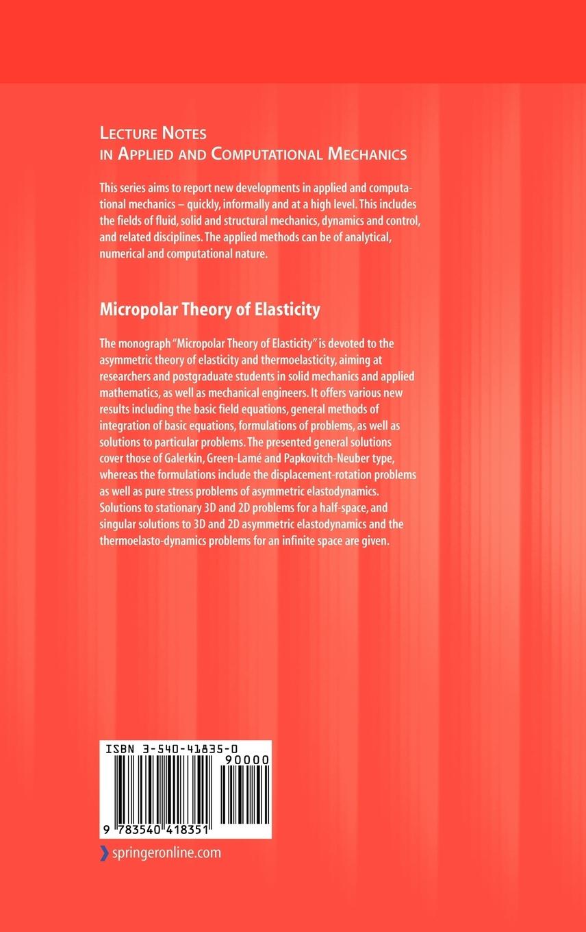 Rückseitencover Micropolar Theory of Elasticity