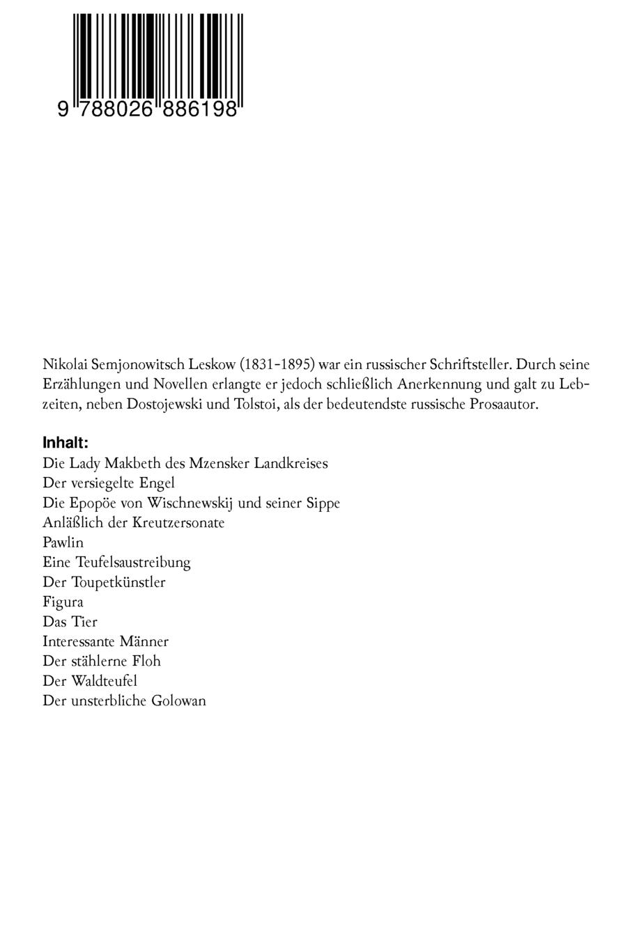 Rückseitencover Gesammelte Werke