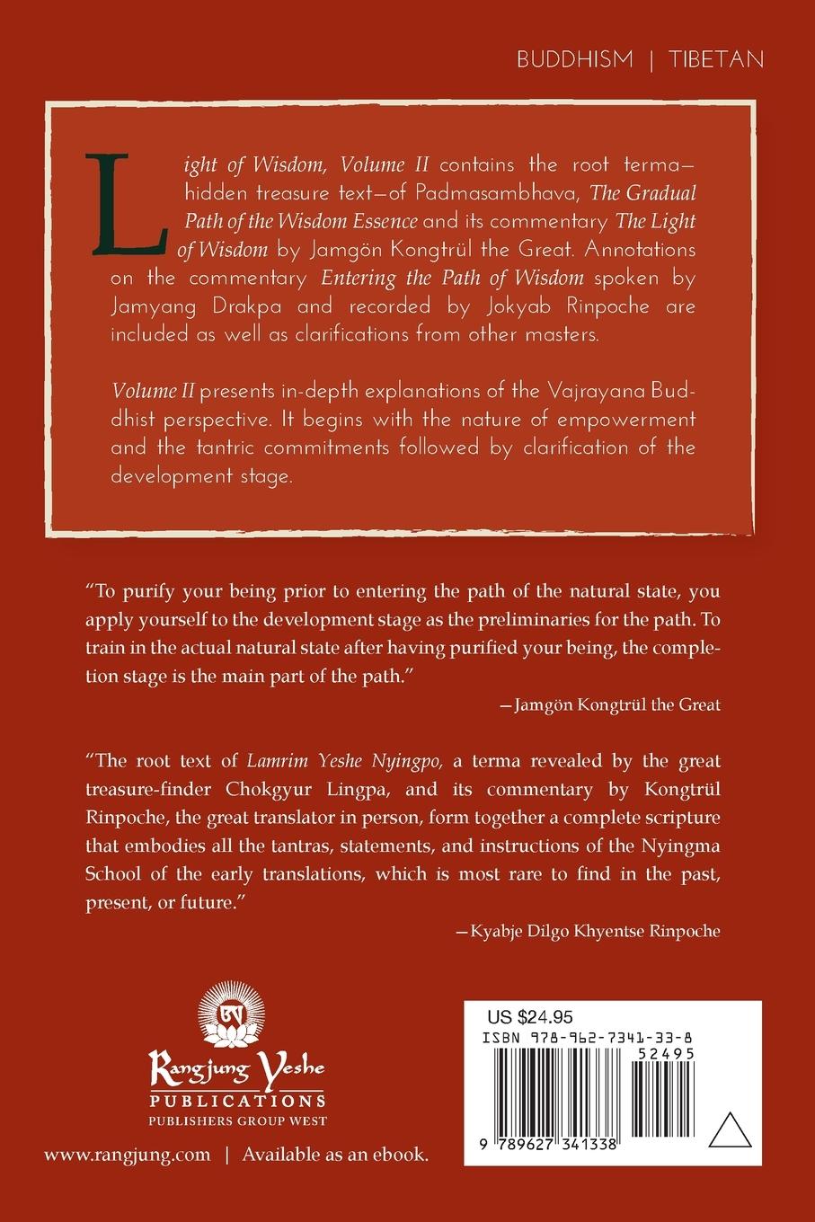 Rückseitencover Light of Wisdom, Volume II