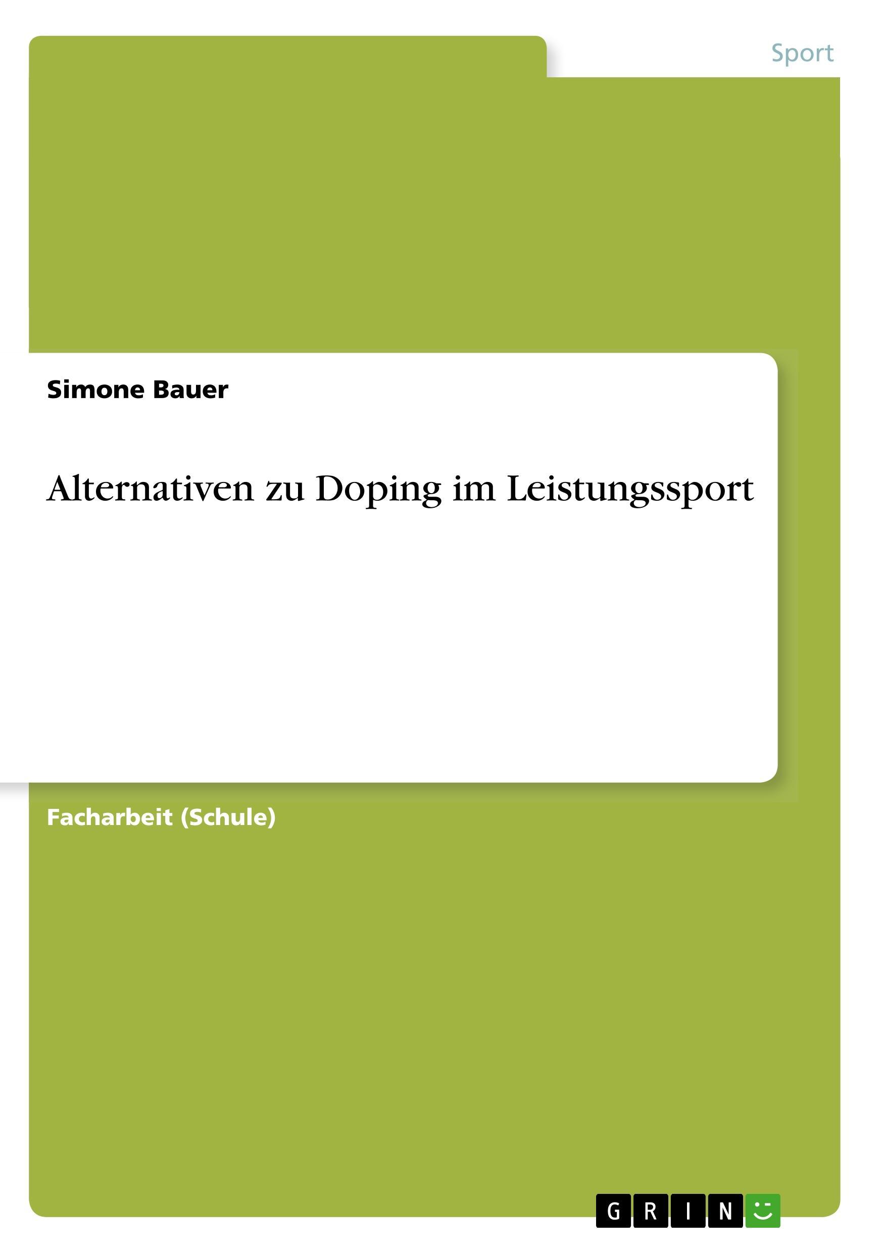 Vorderes Coverbild Alternativen zu Doping im Leistungssport