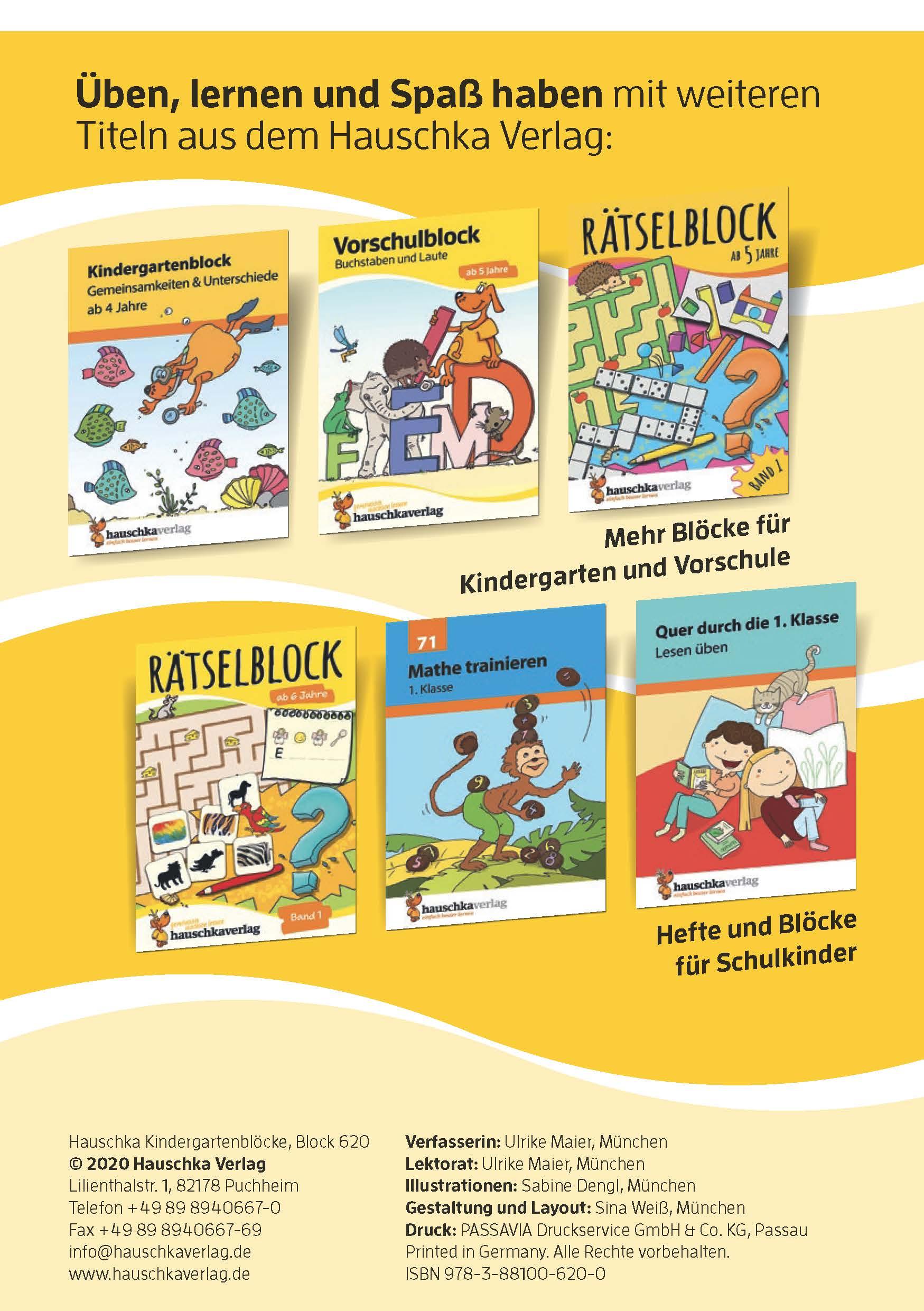 Beispielinhalt (Bild) Kindergartenblock - Das kann ich schon! ab 4 Jahre, A5-Block