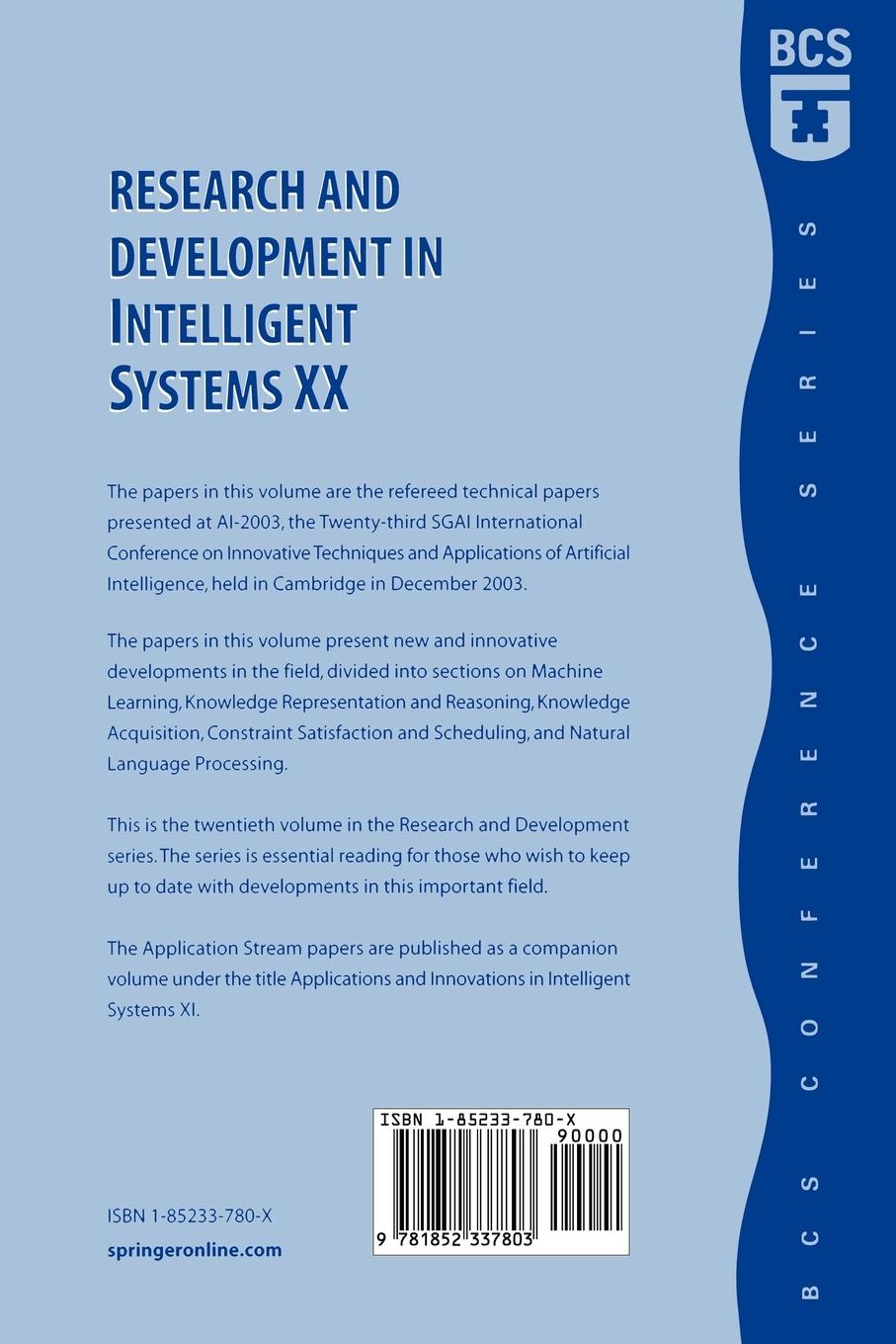 Rückseitencover Research and Development in Intelligent Systems XX