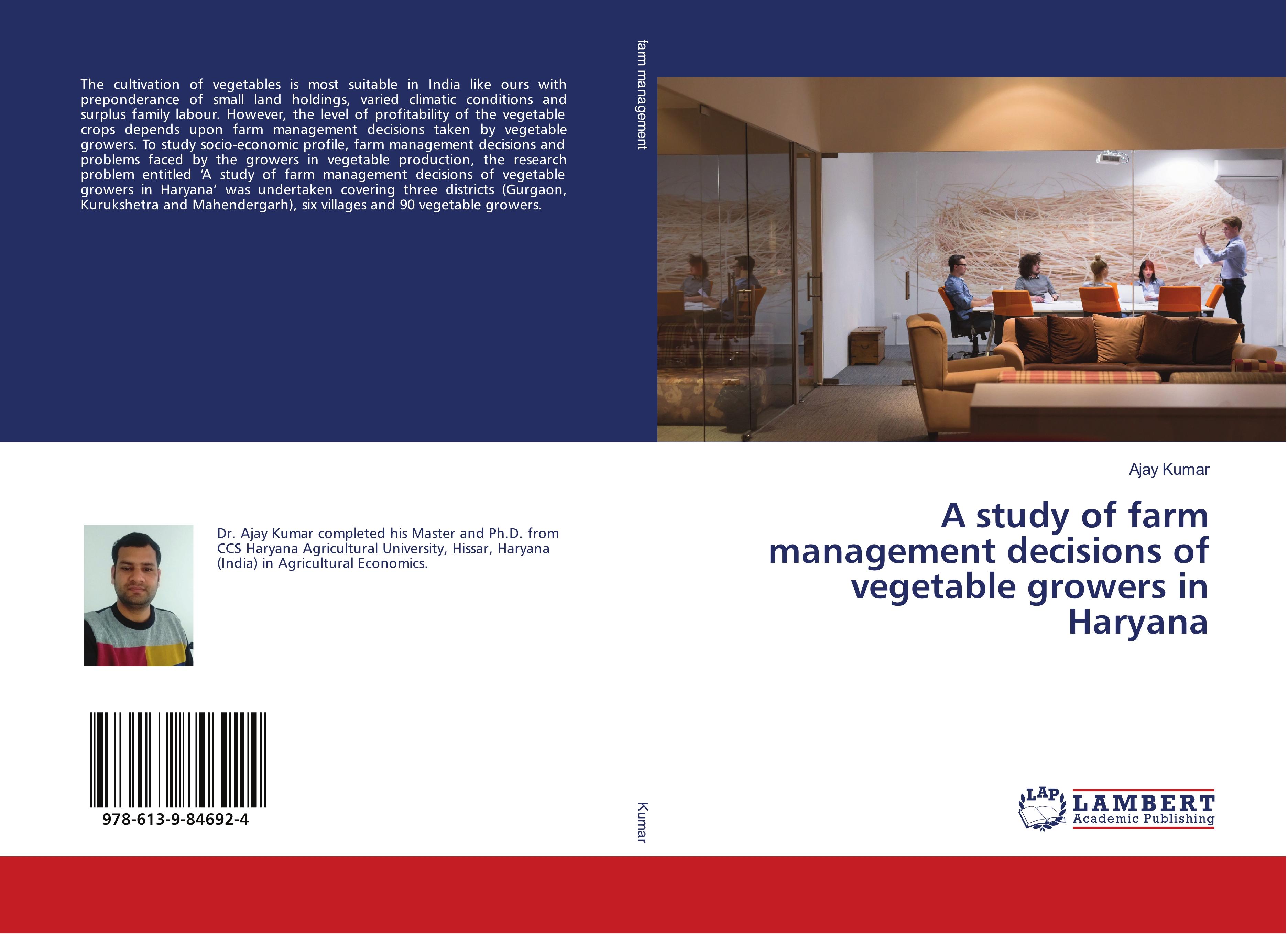 Vorderes Coverbild A study of farm management decisions of vegetable growers in Haryana