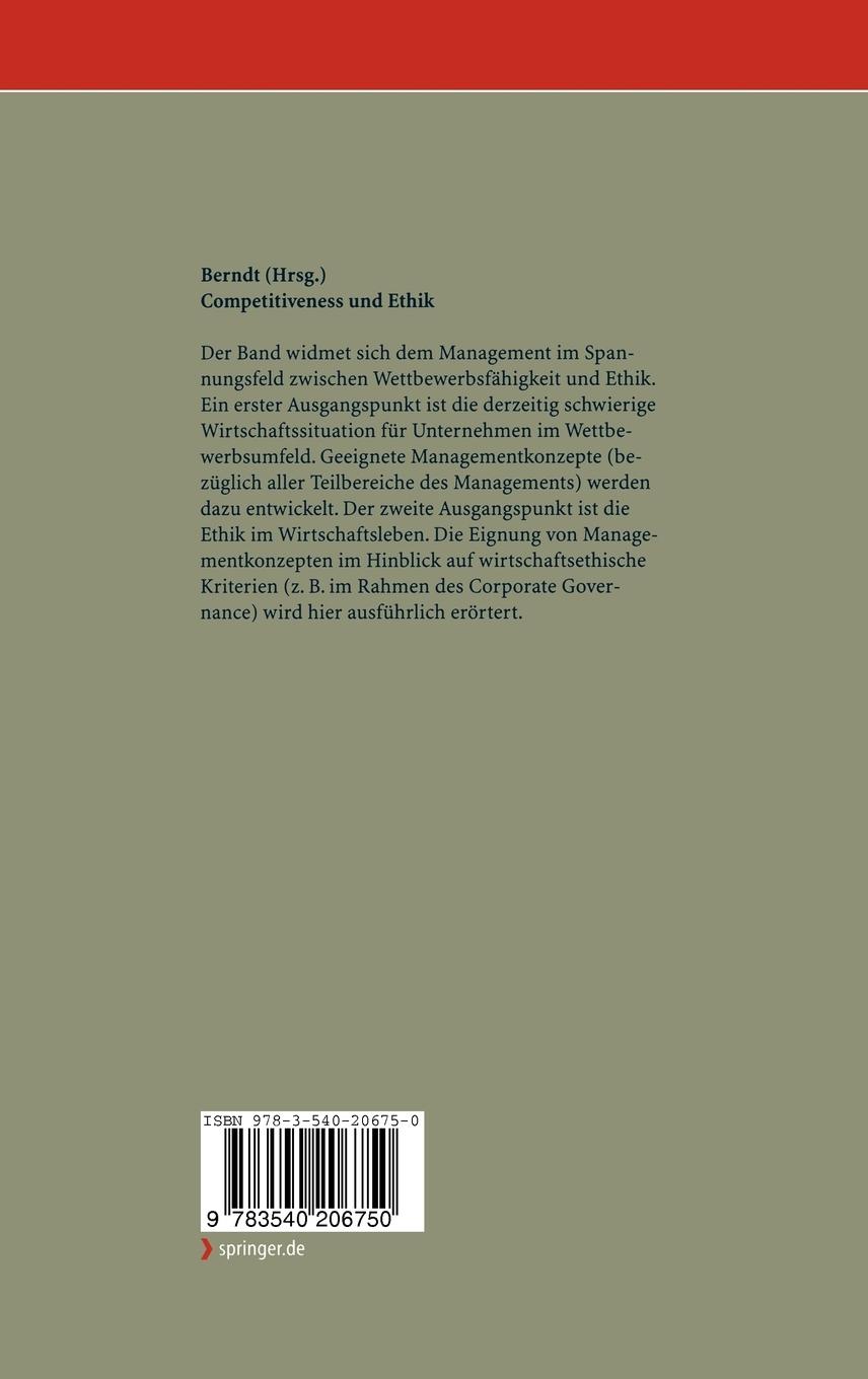 Rückseitencover Competitiveness und Ethik
