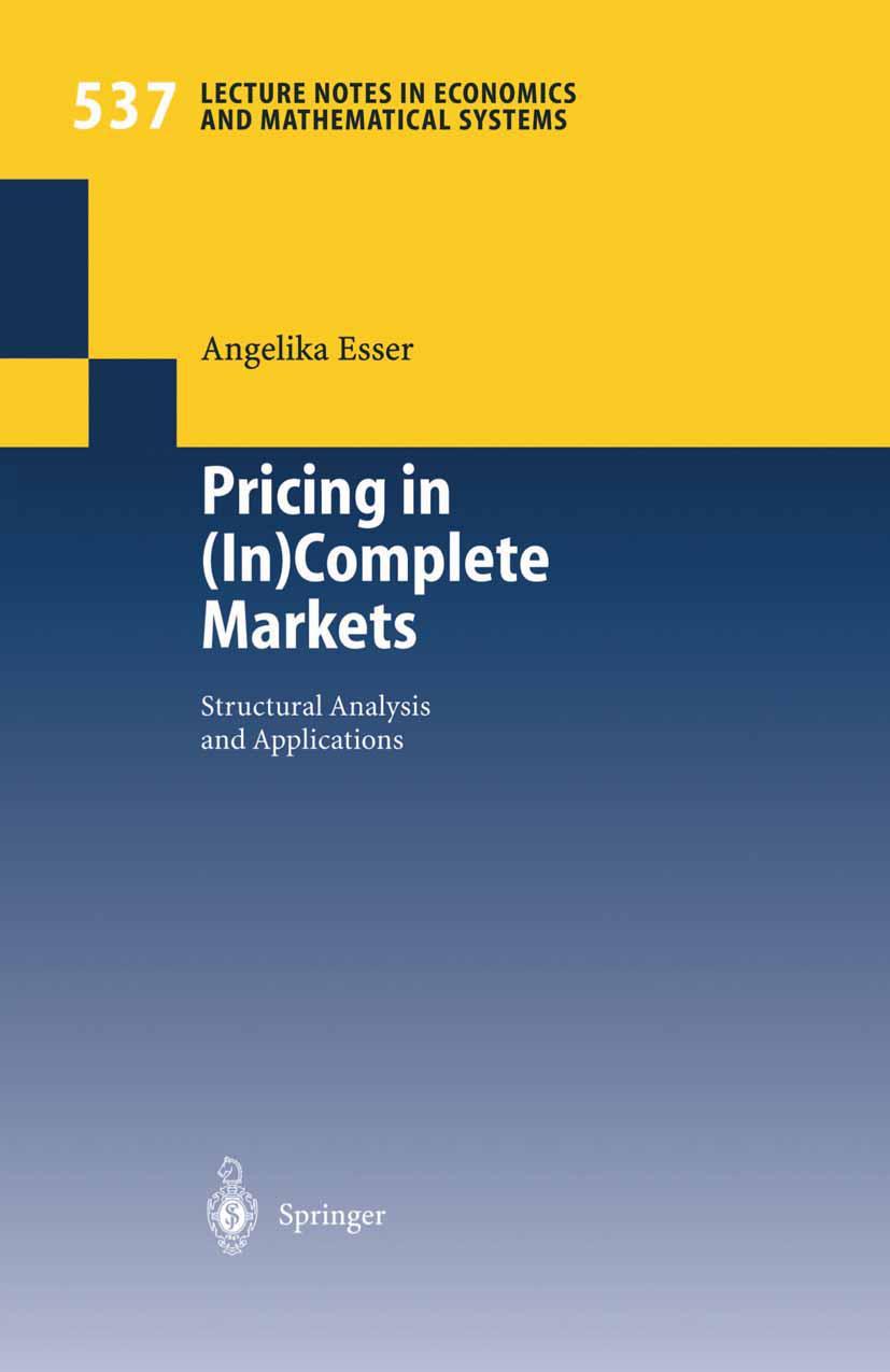 Vorderes Coverbild Pricing in (In)Complete Markets