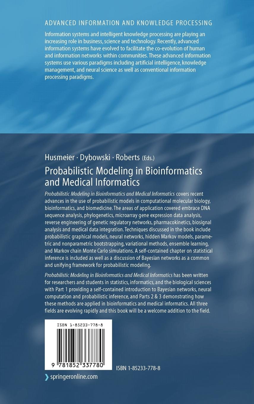 Rückseitencover Probabilistic Modeling in Bioinformatics and Medical Informatics
