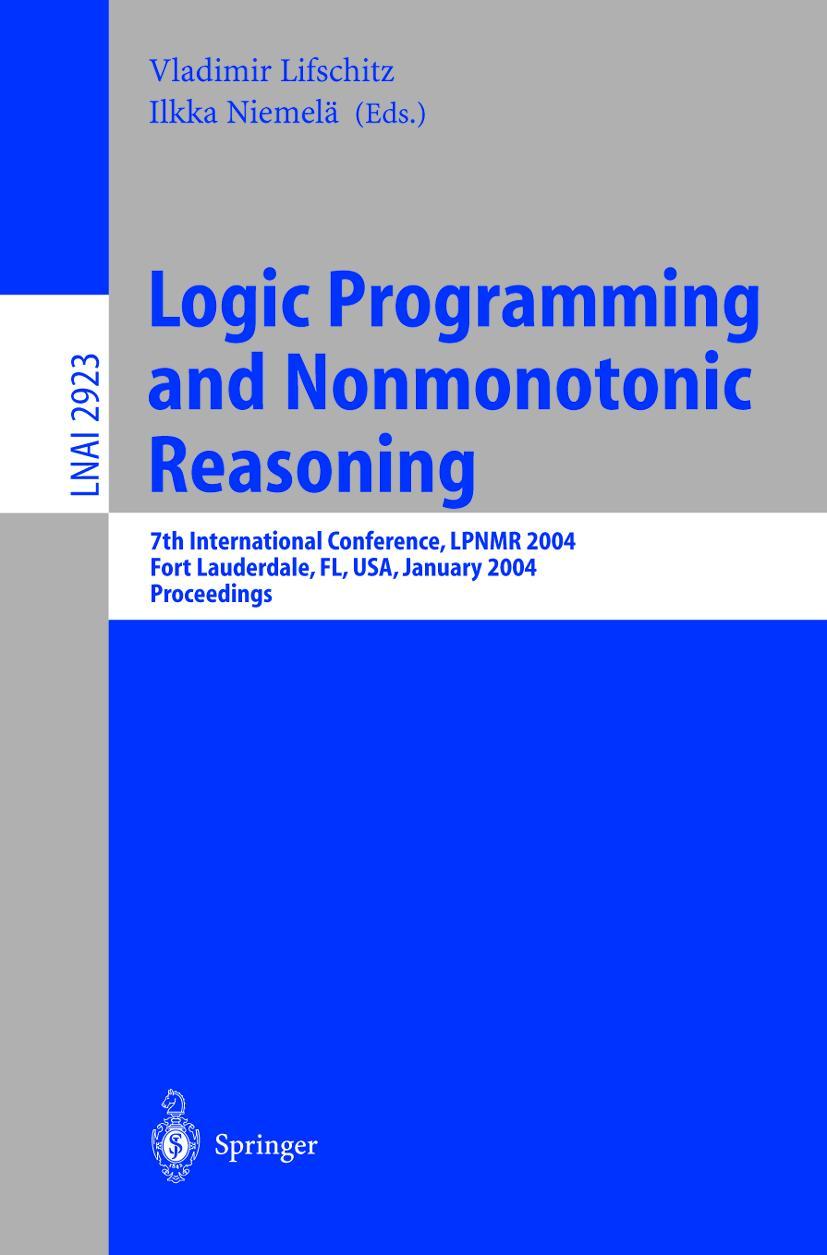 Vorderes Coverbild Logic Programming and Nonmonotonic Reasoning
