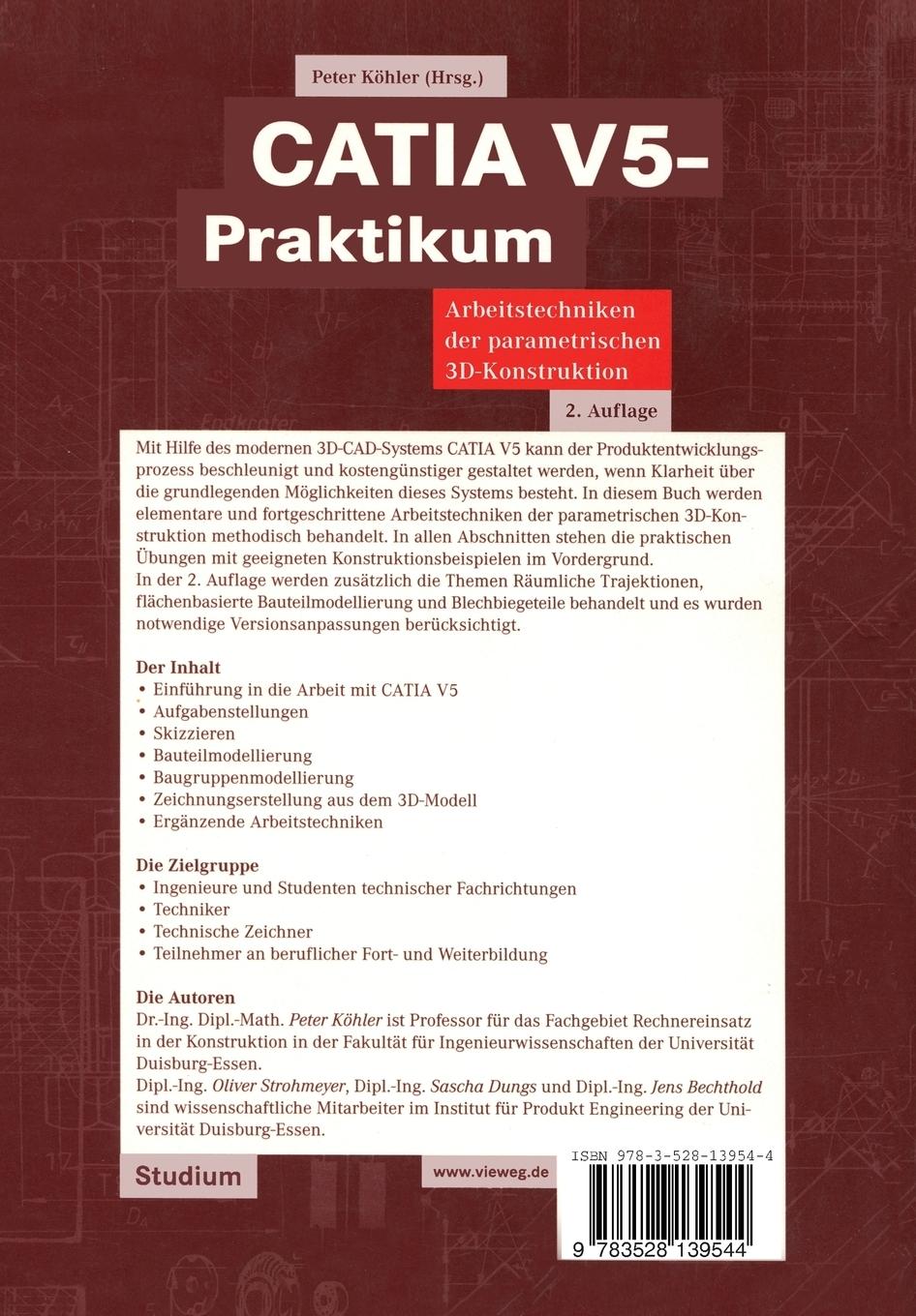 Rückseitencover CATIA V5-Praktikum