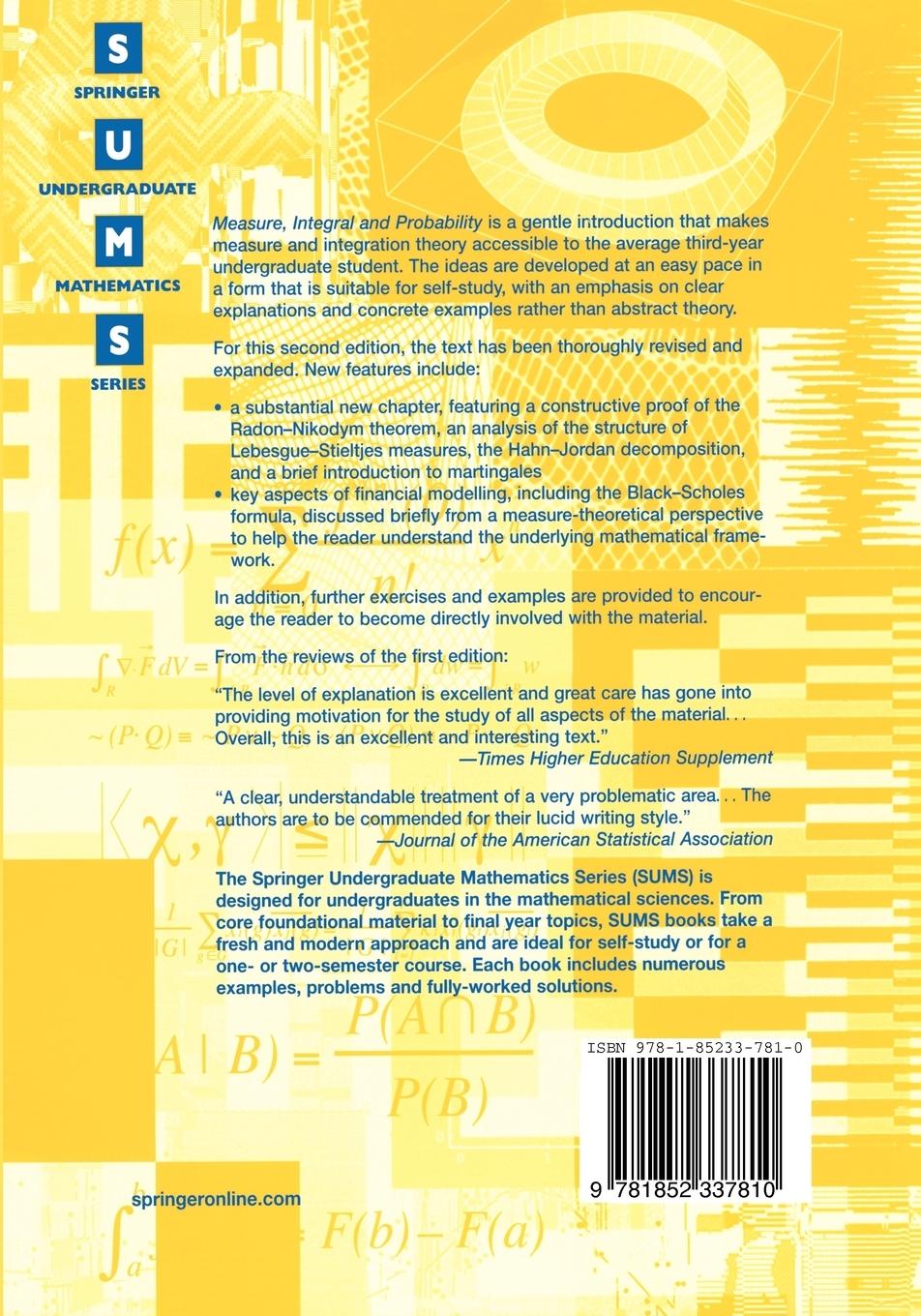 Rückseitencover Measure, Integral and Probability