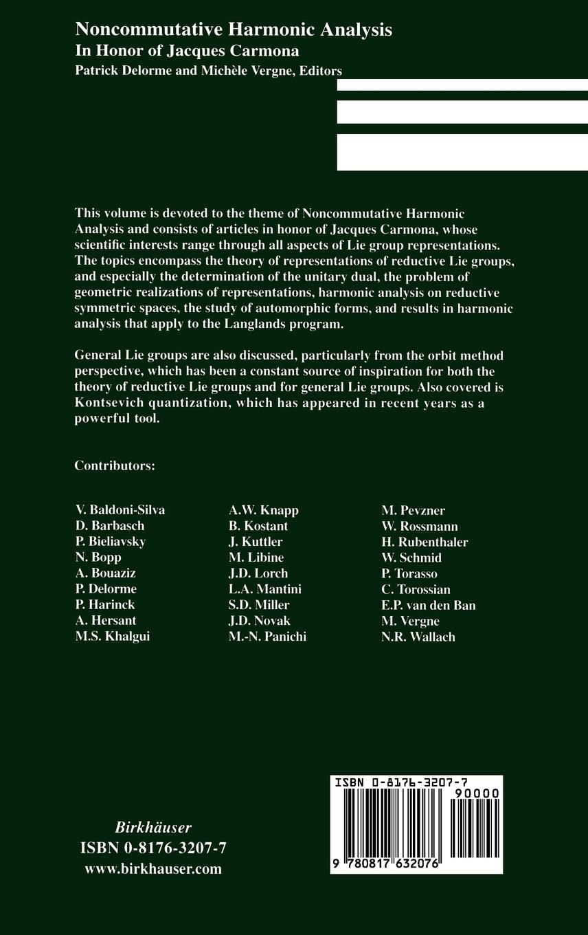 Rückseitencover Noncommutative Harmonic Analysis