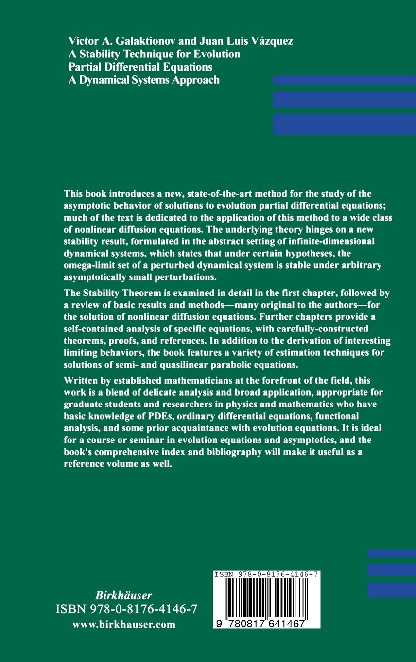 Rückseitencover A Stability Technique for Evolution Partial Differential Equations